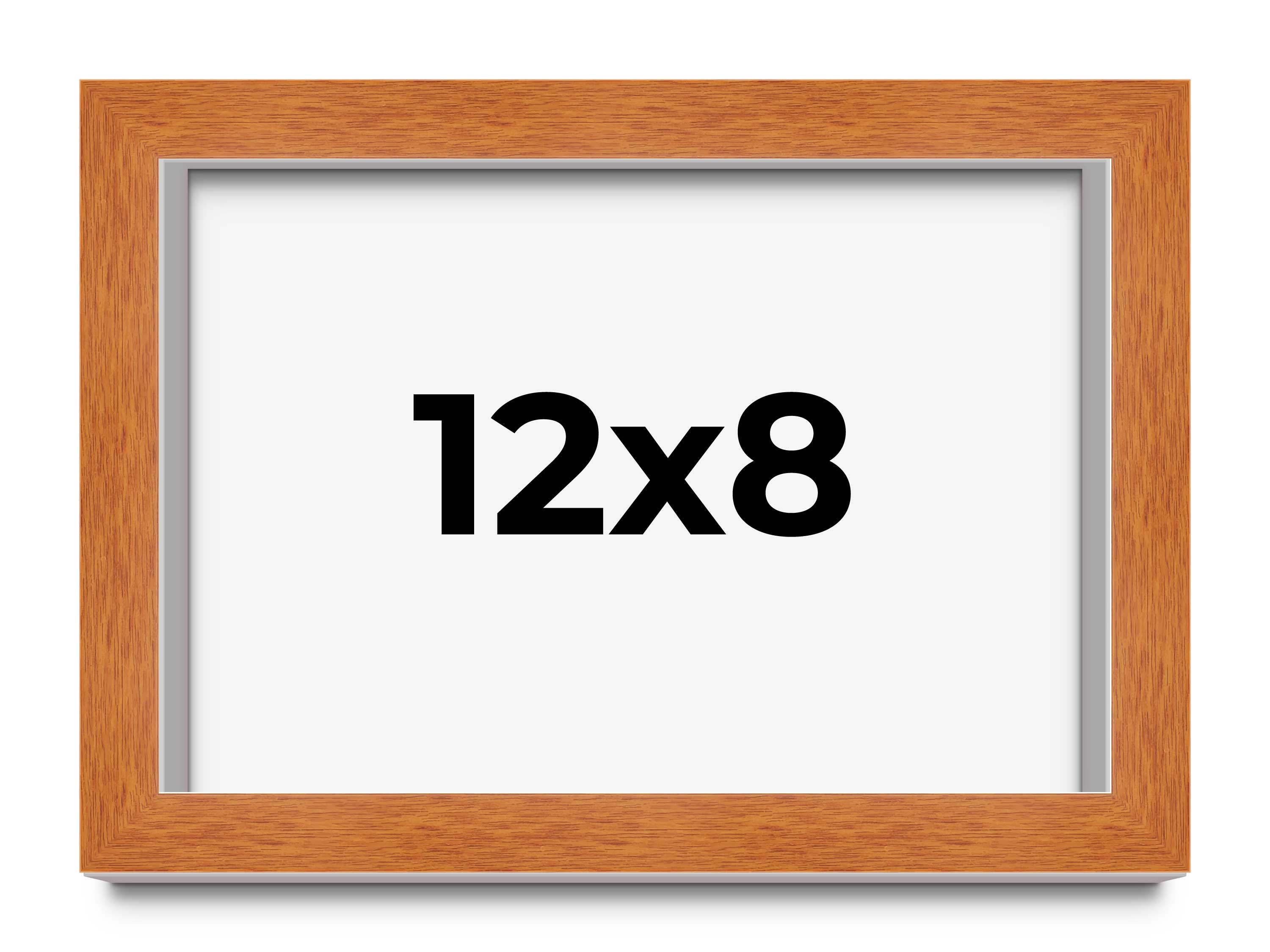 12x8 Rahmen Honig Pekannussbraun Bilderrahmen Fotorahmen UV Acryl, Säurefrei - Bild 1 von 9