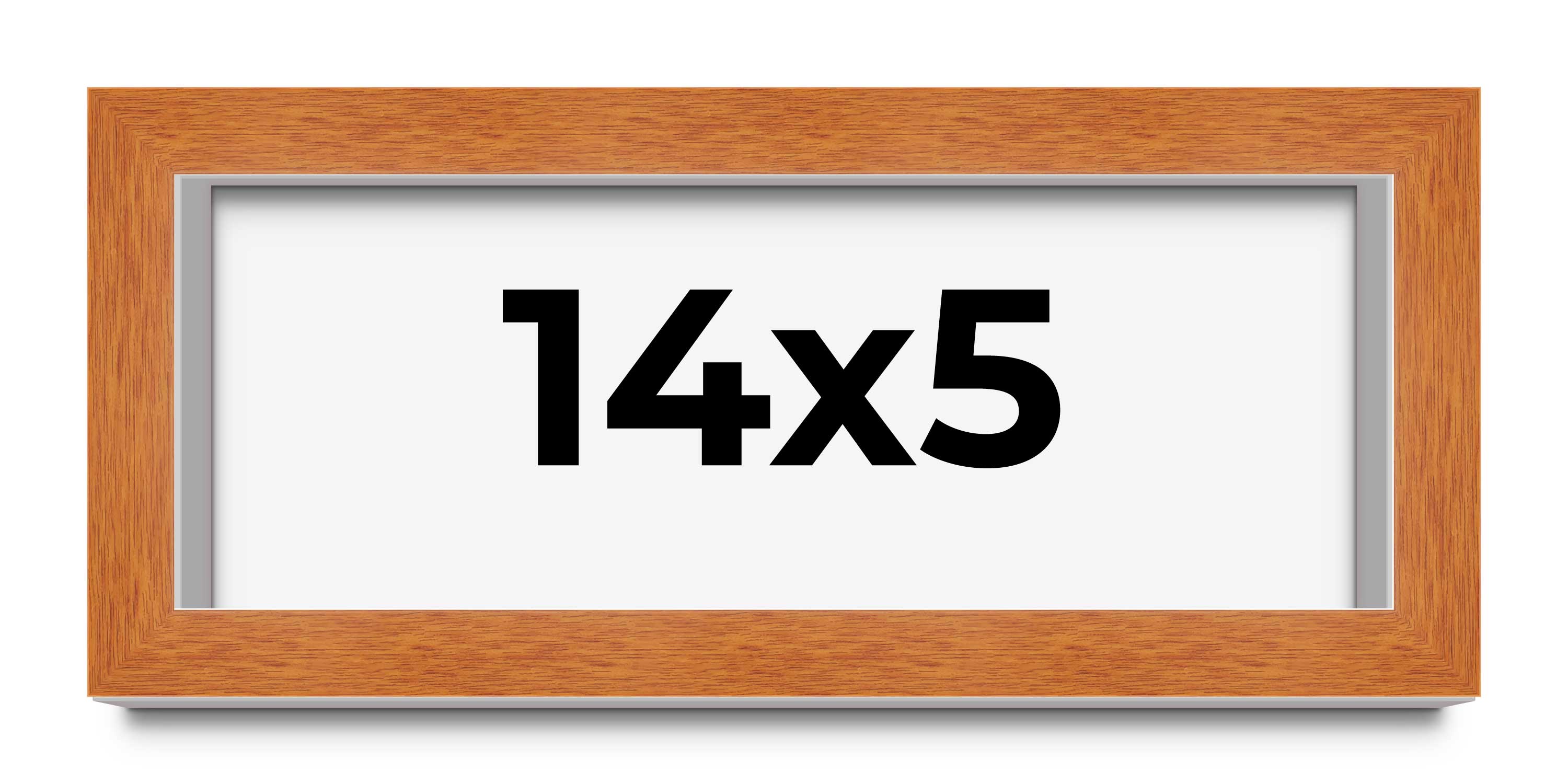 14×5 IN Shadow Box Frame Brown | 0.875 Inches Deep Real Wood Contemporary Shadow