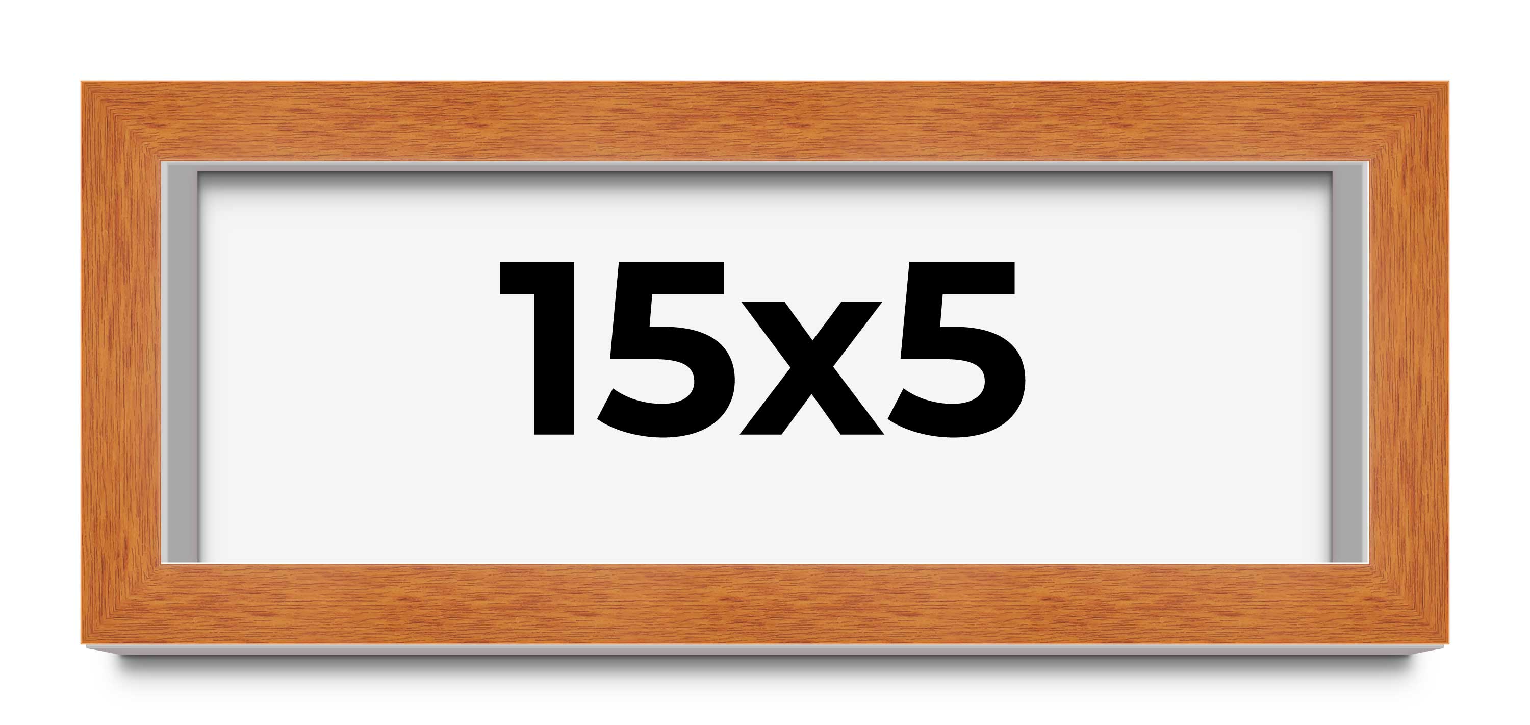15×5 IN Shadow Box Frame Brown | 0.875 Inches Deep Real Wood Contemporary Shadow