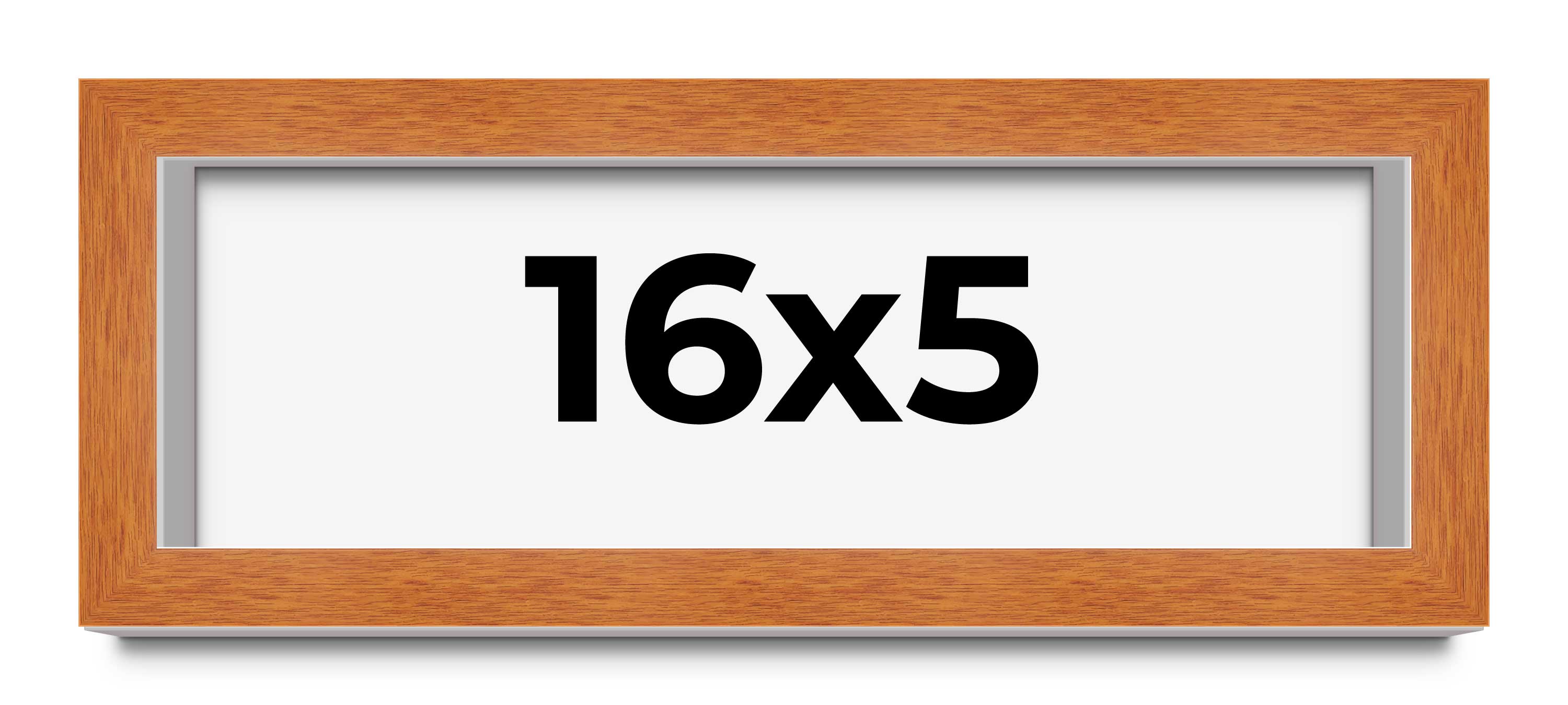 16×5 IN Shadow Box Frame Brown | 0.875 Inches Deep Real Wood Contemporary Shadow