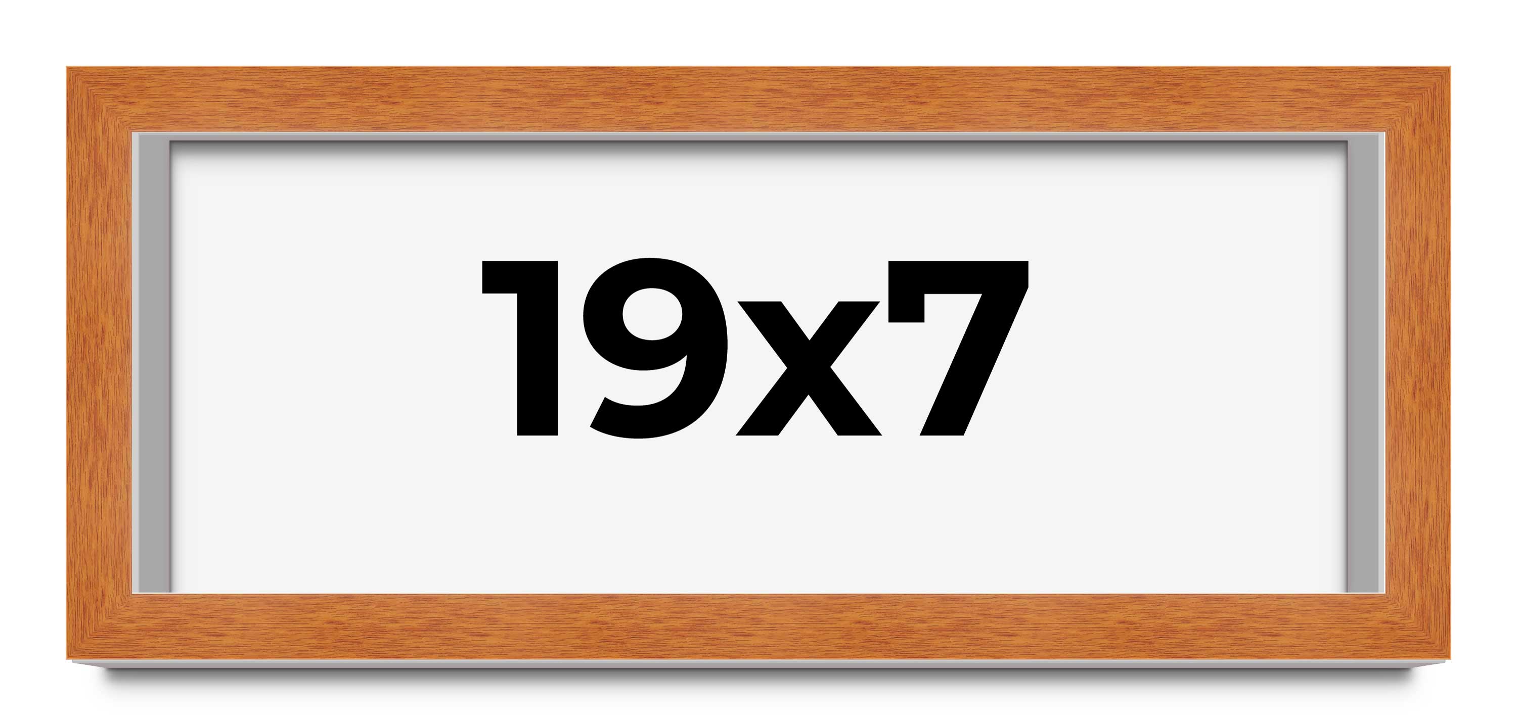 19×7 Shadow Box Frame Brown | 0.875 Inches Deep Real Wood Contemporary Shadowbox