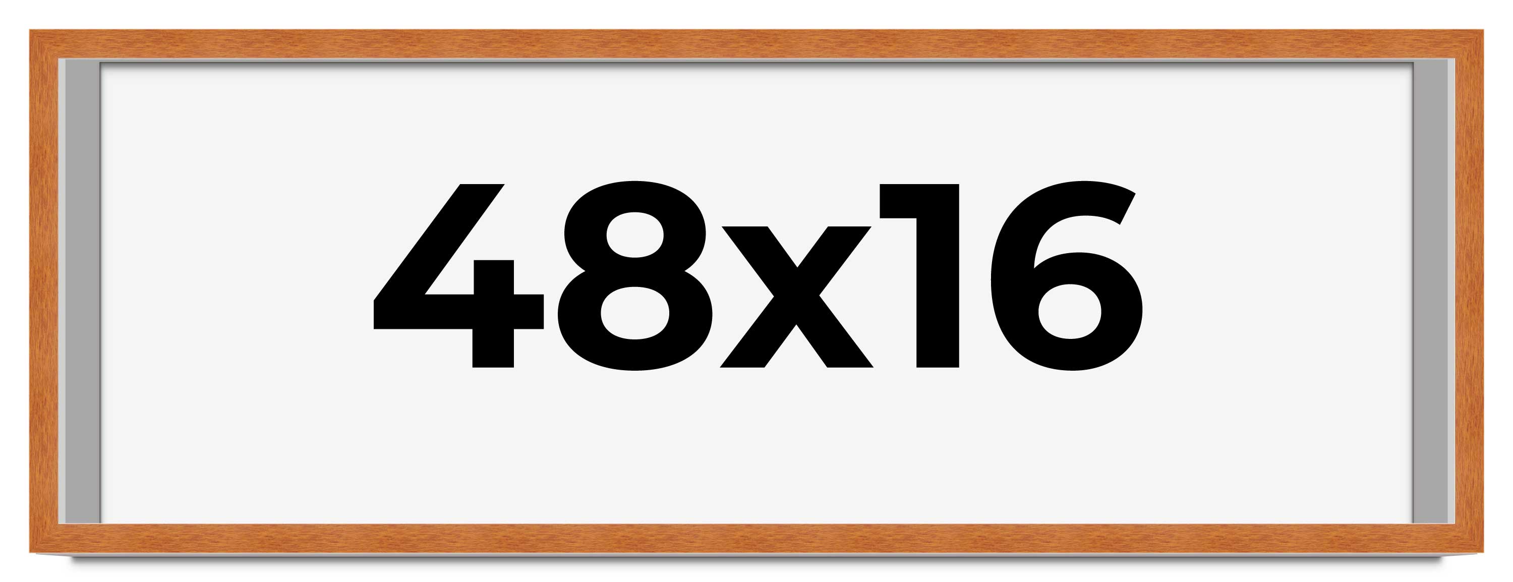 48×16 Shadow Box Frame Brown | 0.875 Inches Deep Real Wood Contemporary Shadowbo