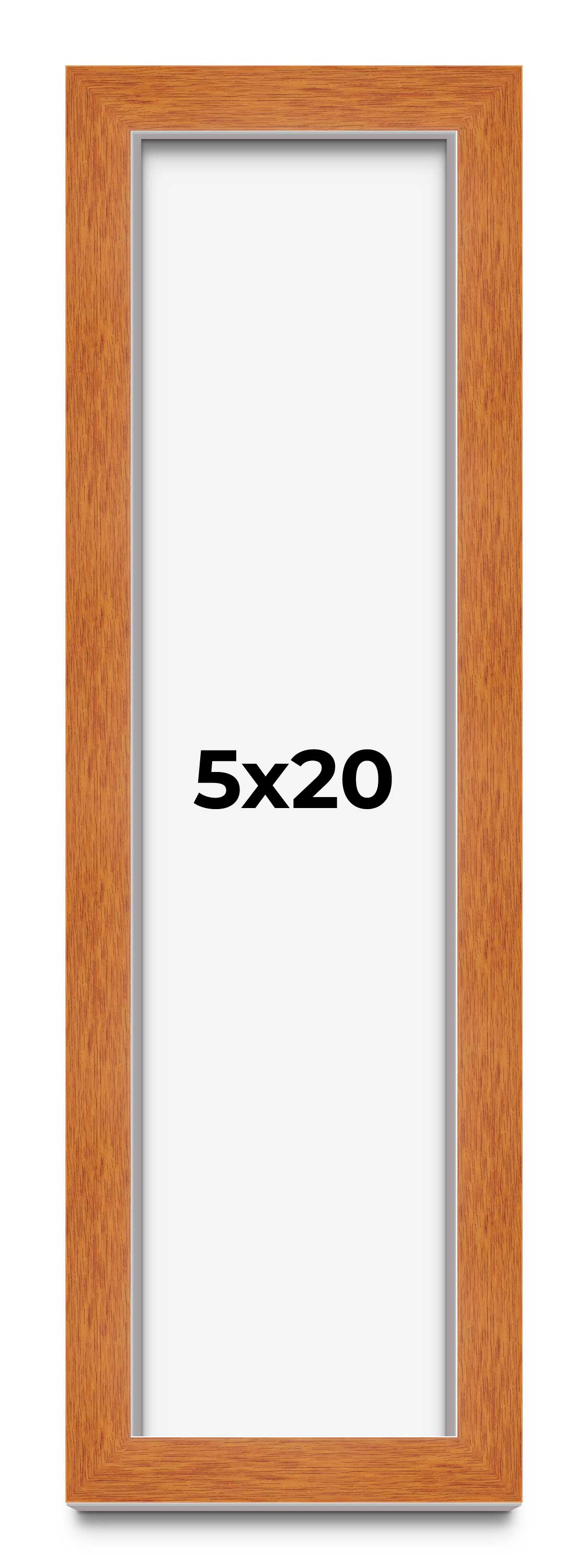 5x20 Frame Honey Pecan Brown Picture Frame Photo Frame UV Acrylic, Acid Free