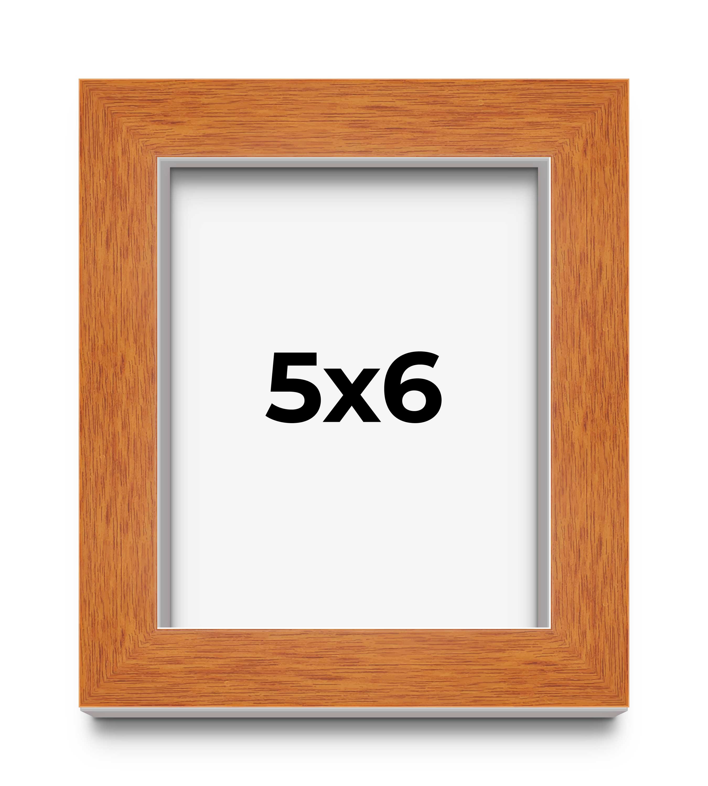 5x6 Frame Honey Pecan Brown Picture Frame Photo Frame UV Acrylic, Acid Free