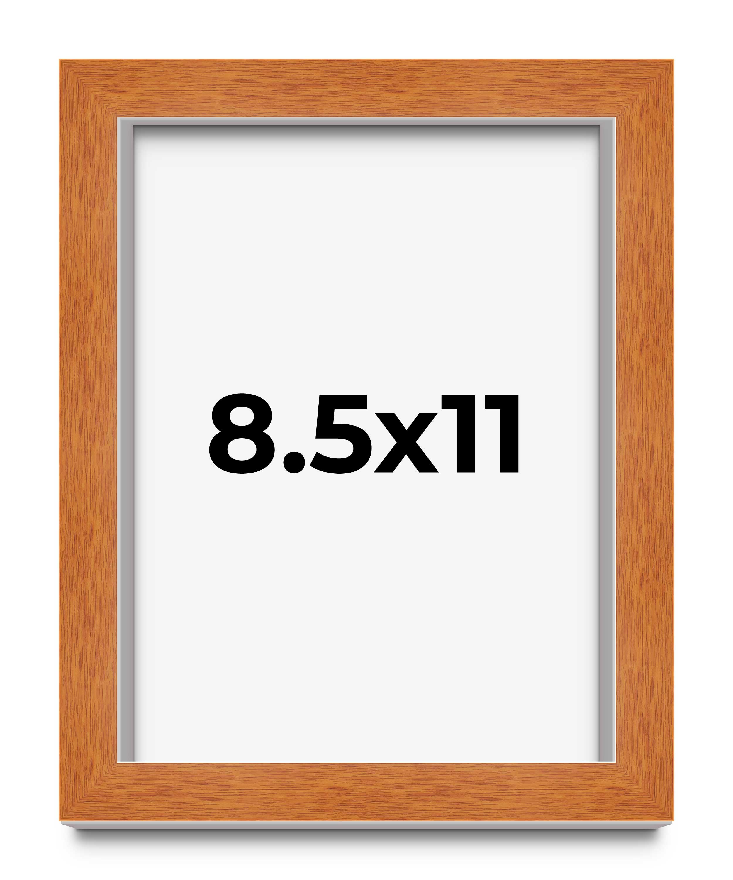 8.5×11 Frame Honey Pecan Brown Picture Frame UV Acrylic Wood Certificate Frame