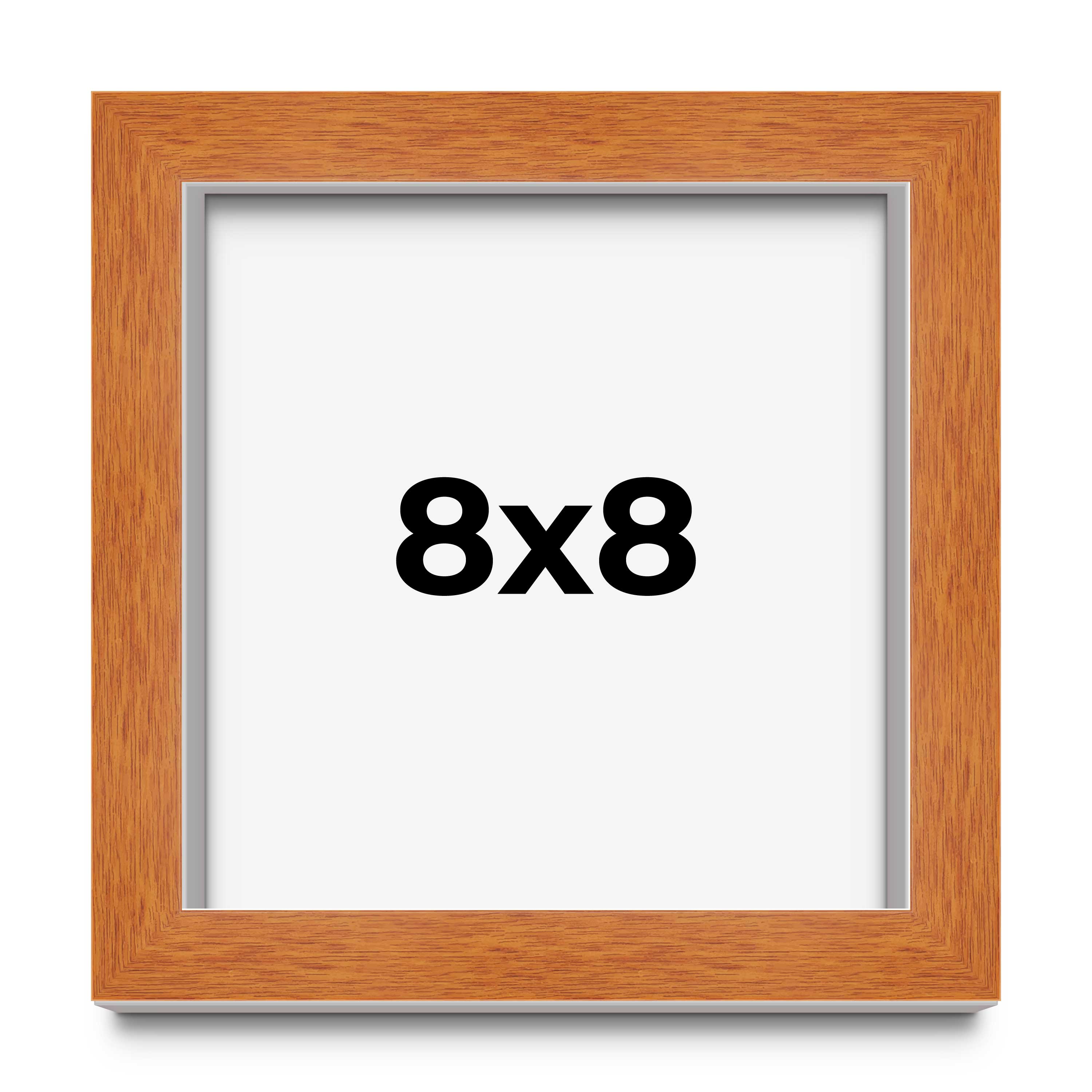 8×8 Shadow Box Frame Brown | 0.875 Inches Deep Real Wood Contemporary Shadowbox