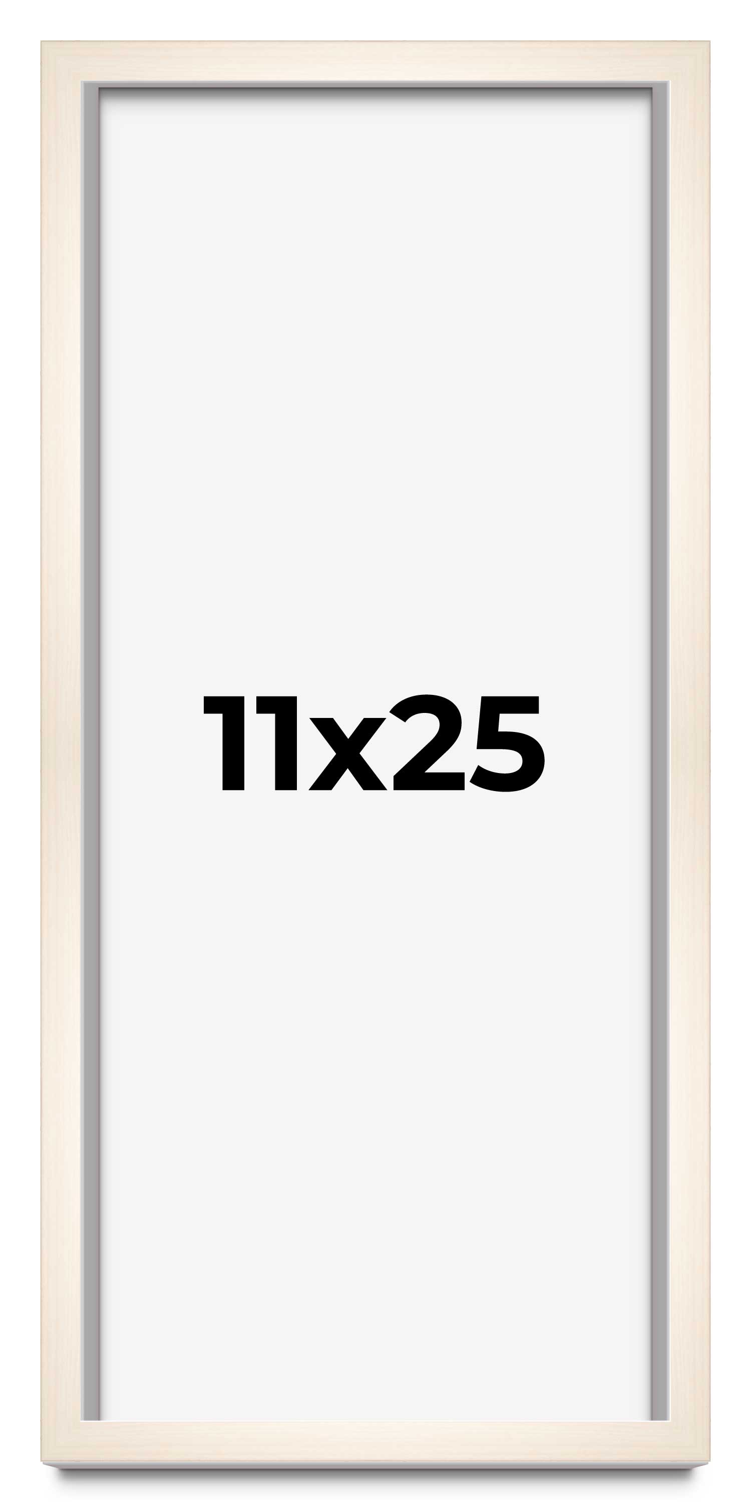11x25 Frame White Wash Picture Frame Modern Photo Frame UV Acrylic, Acid Free
