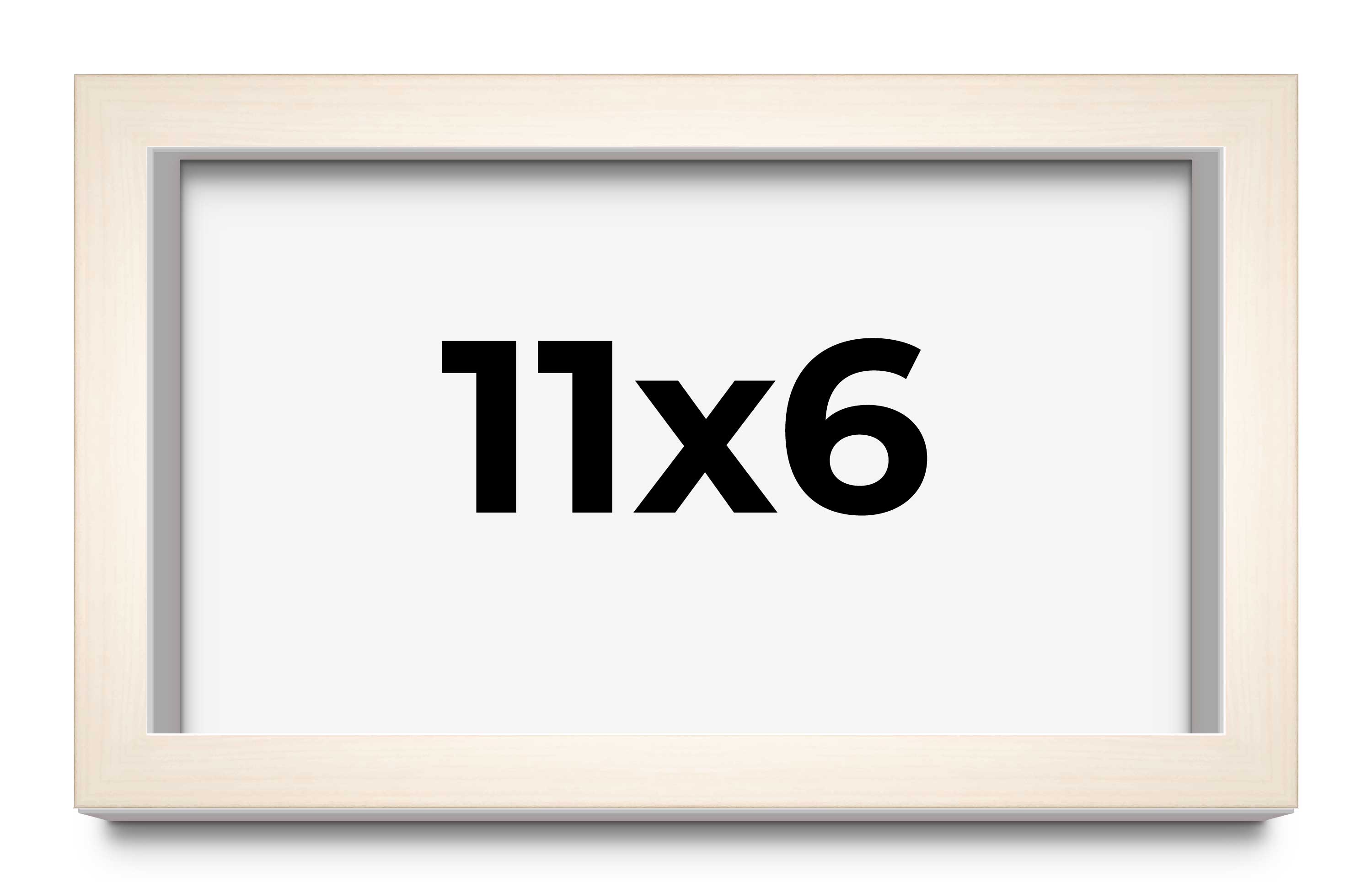 11x6 Frame White Wheat Solid Wood Picture Frame | Moulding Width 0.75 Inches | I main product image