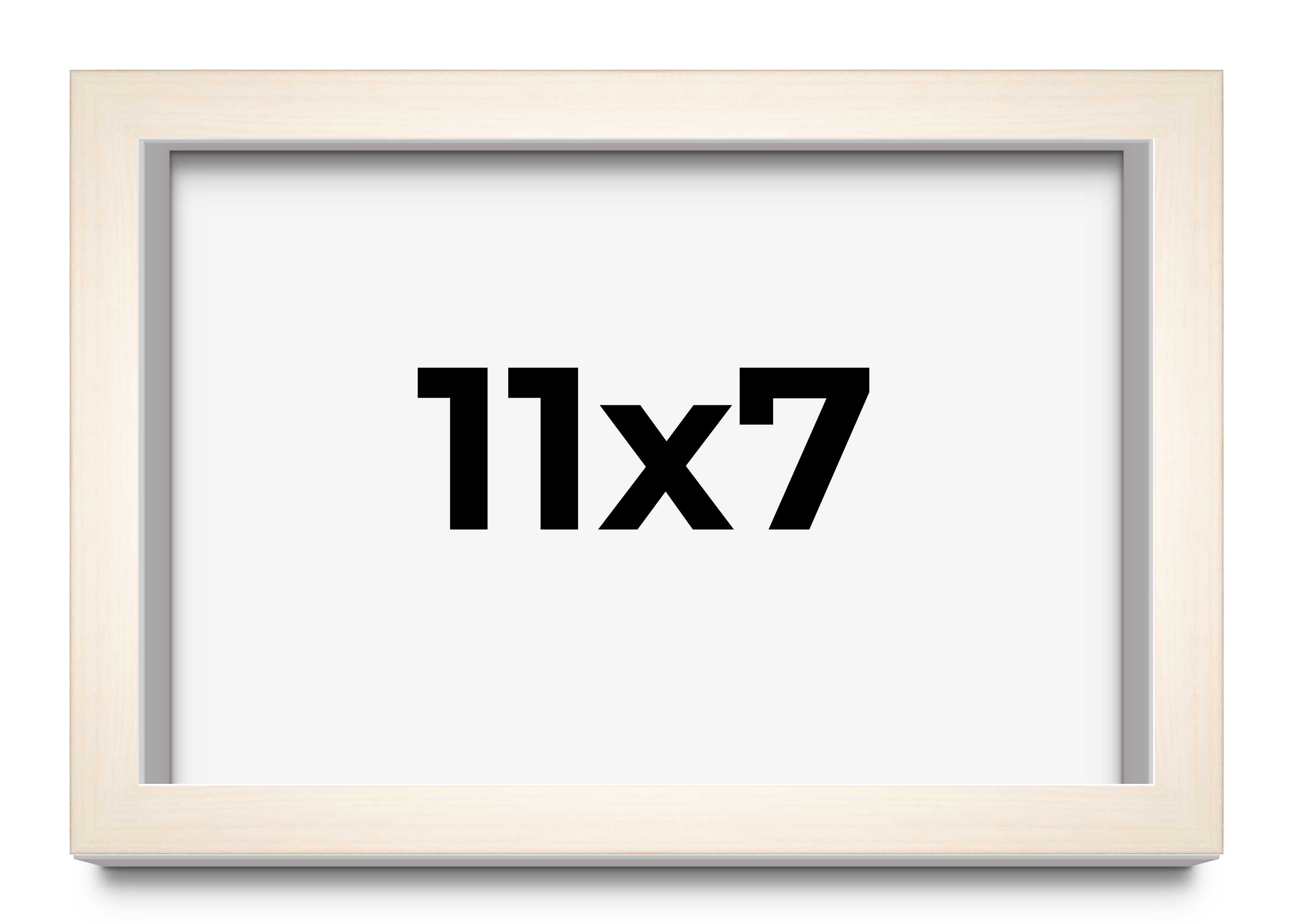 11×7 Shadow Box Cream of Wheat White Washed Display Frame | 0.875 Inches Deep So