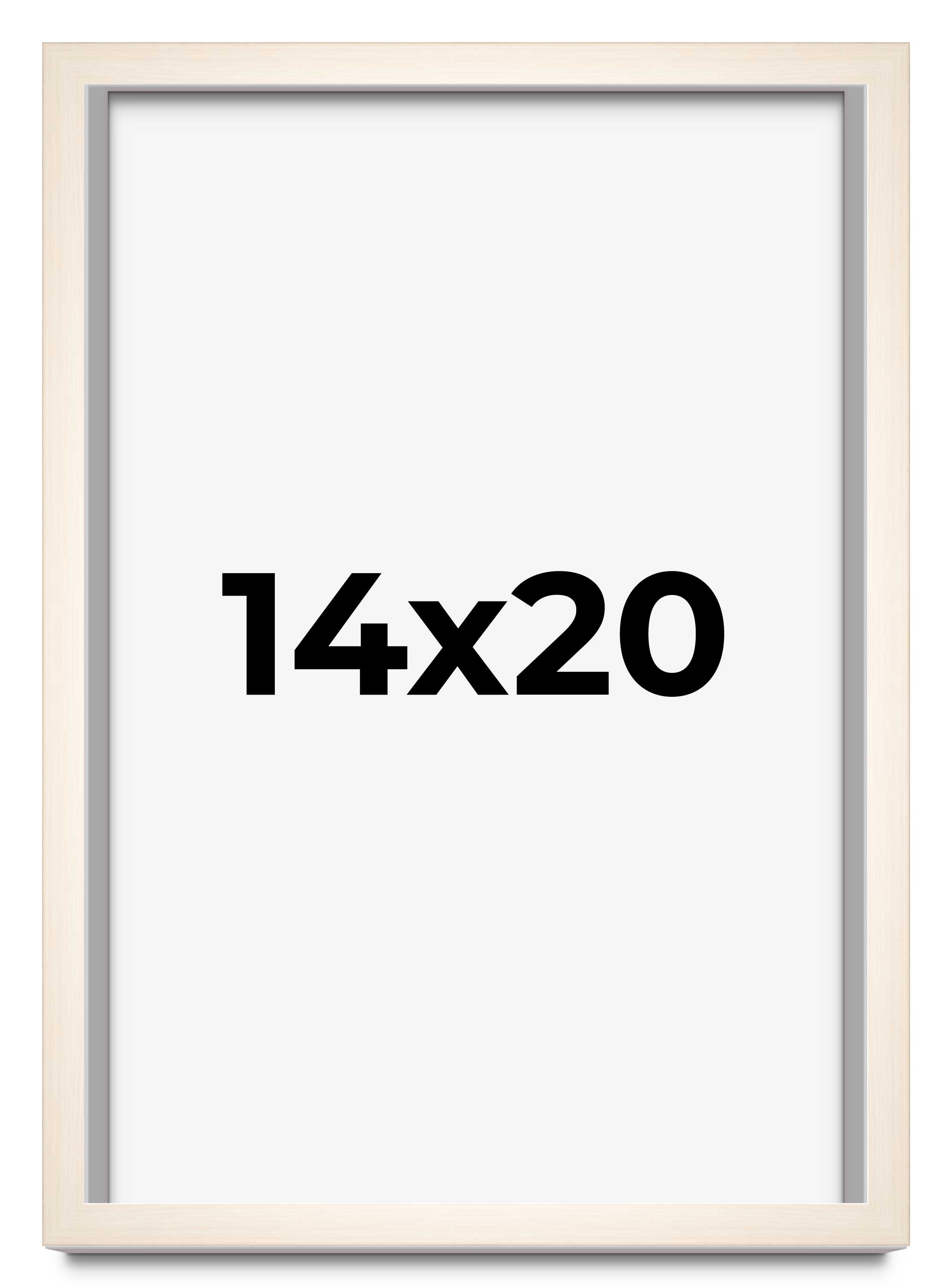 14×20 Frame White Wheat Solid Wood Picture Frame | Moulding Width 0.75 Inches |