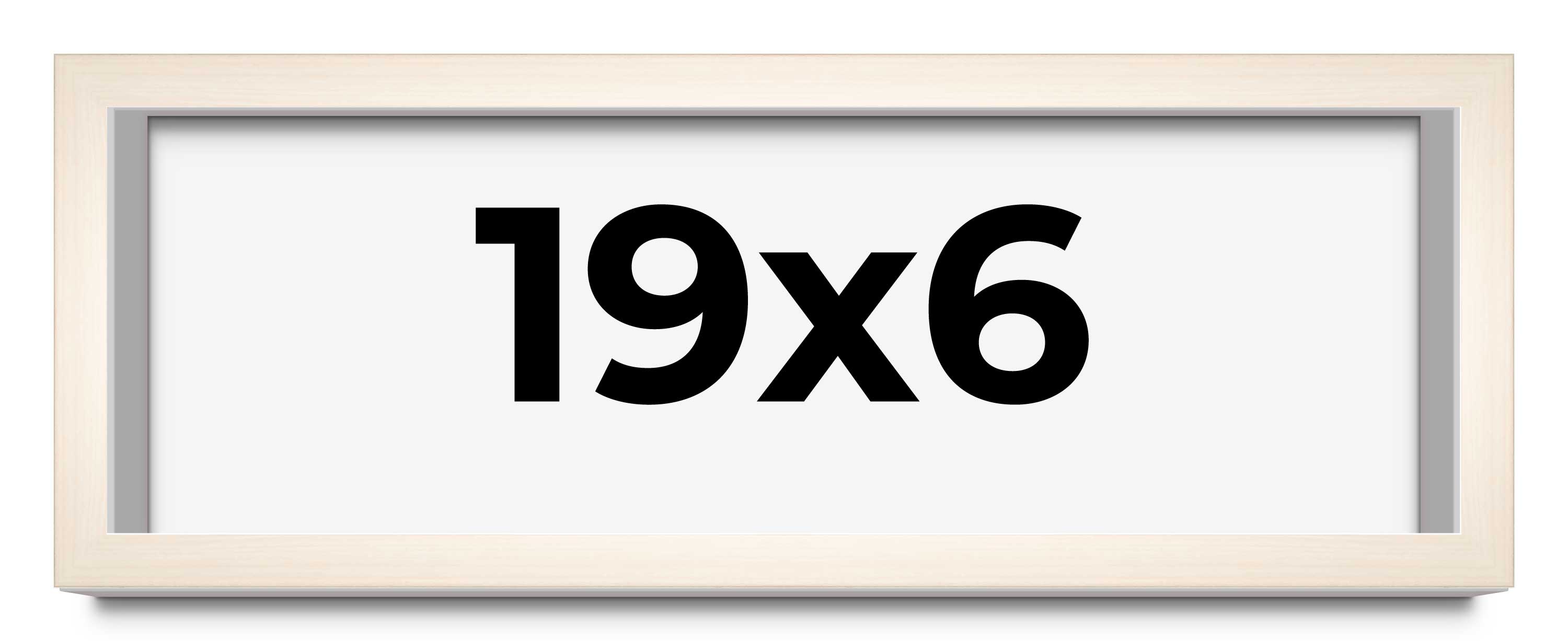 19x6 Shadow Box Cream of Wheat White Washed Display Frame | 0.875 Inches Deep So