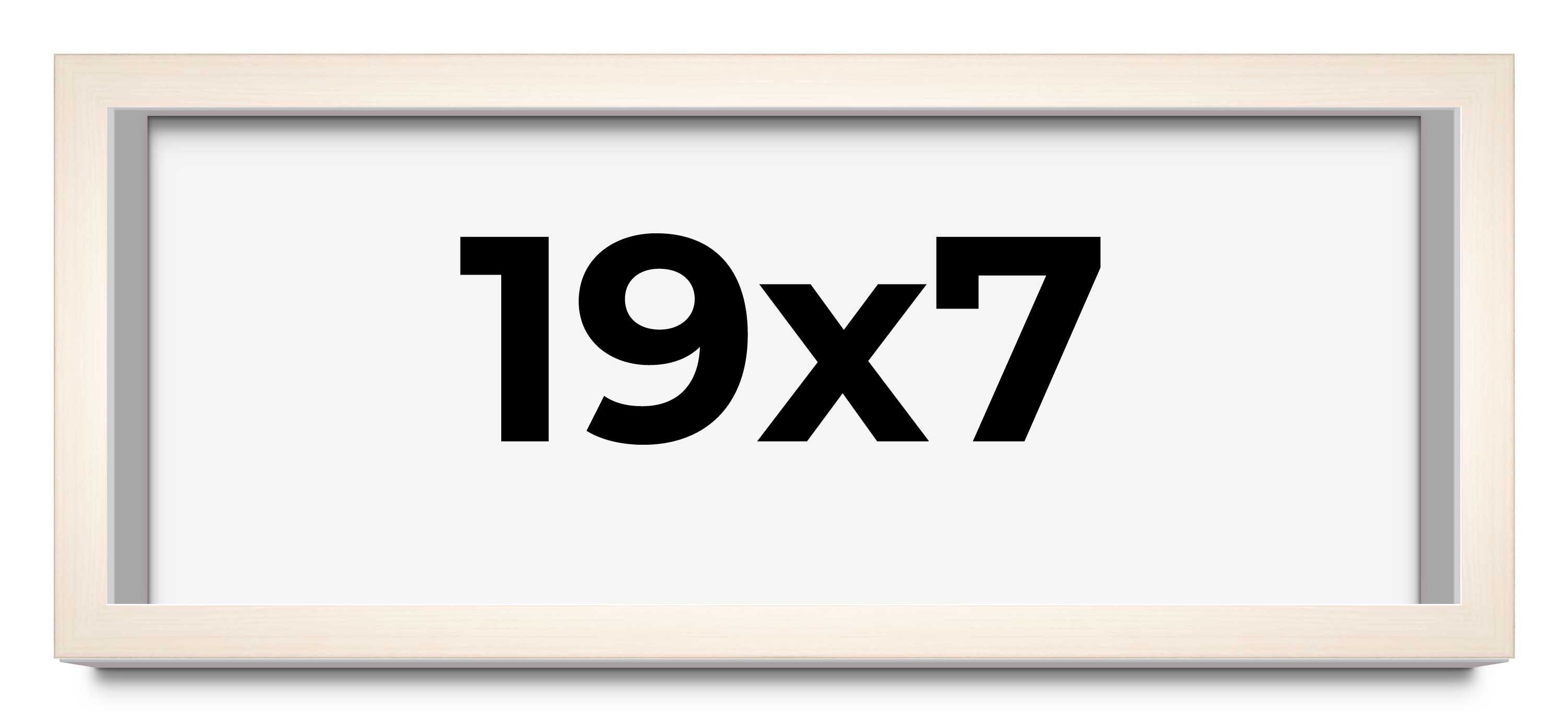 19×7 Shadow Box Cream of Wheat White Washed Display Frame | 0.875 Inches Deep So