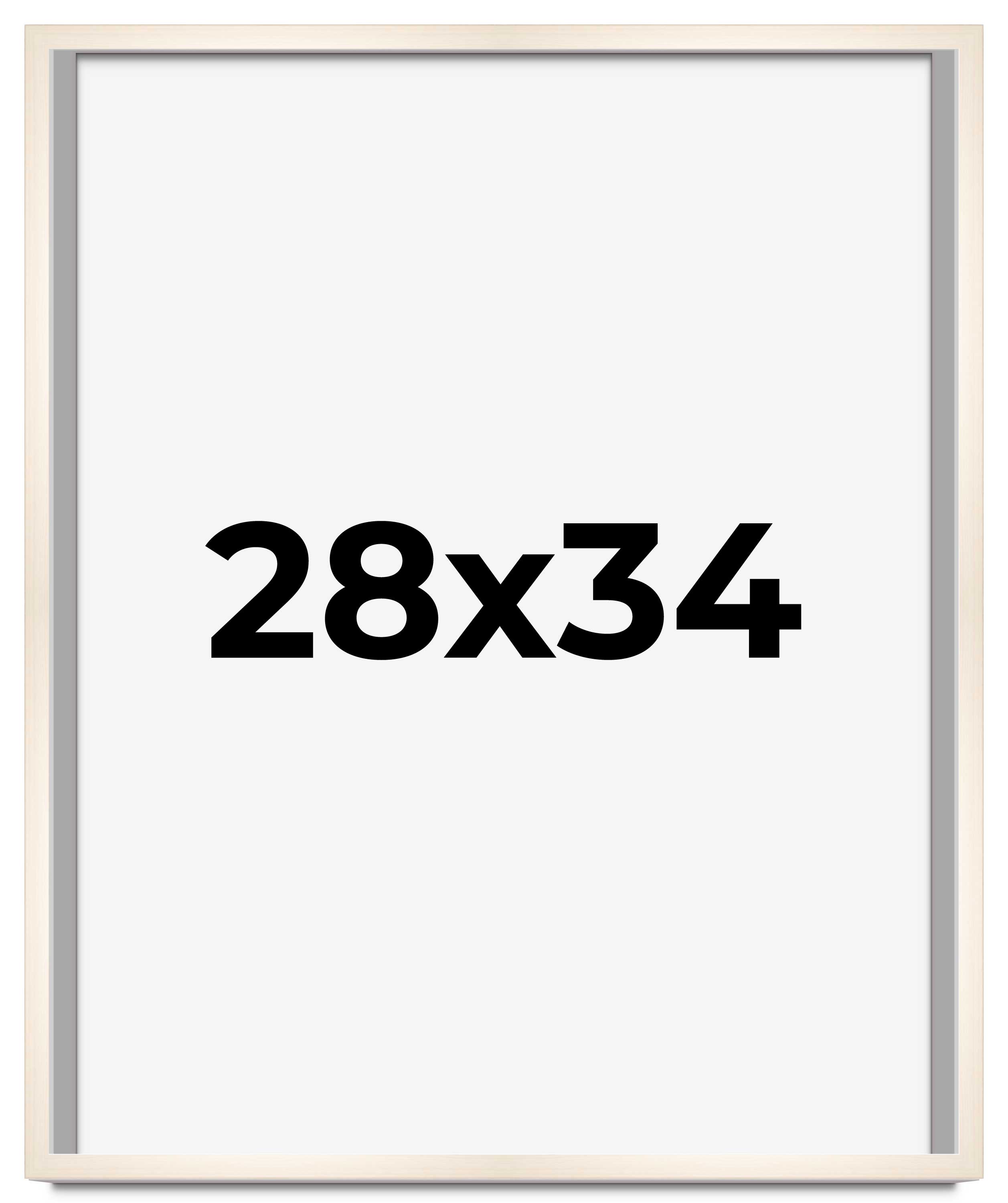 28×34 Frame White Wheat Solid Wood Picture Frame | Moulding Width 0.75 Inches |