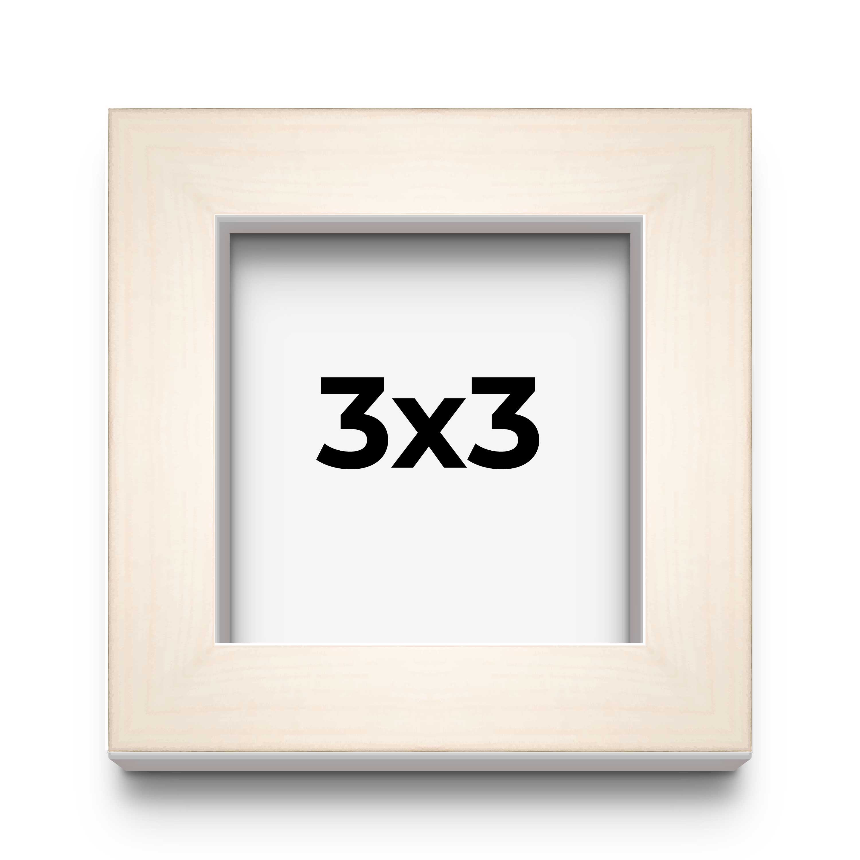 3x3 Frame White Wheat Solid Wood Picture Frame | Moulding Width 0.75 Inches | In main product image
