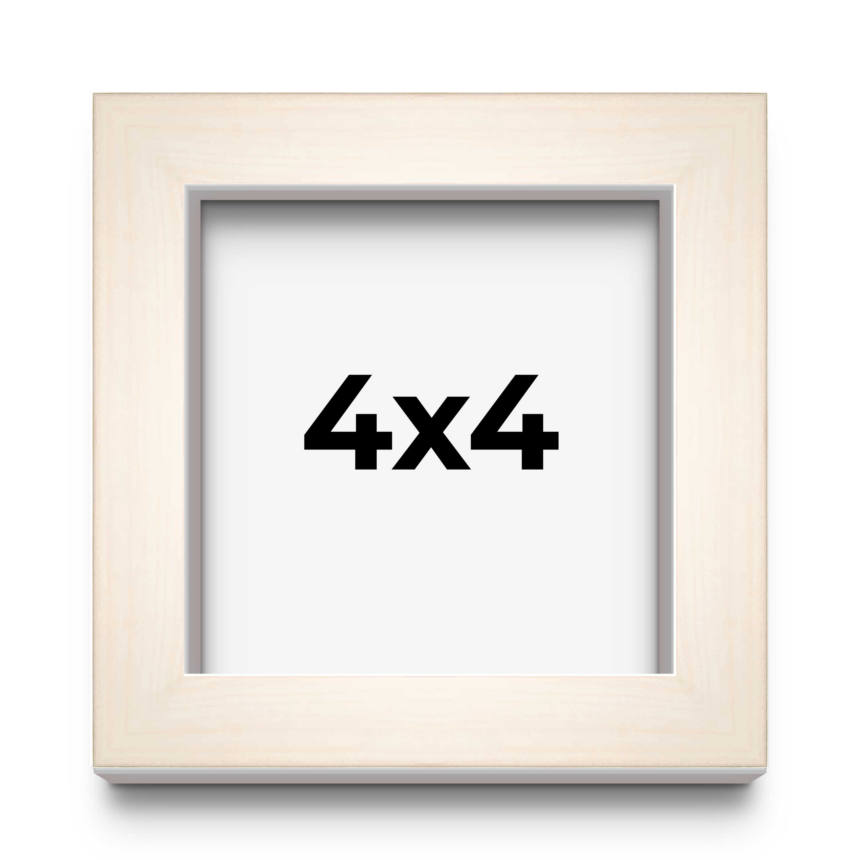 4x4 Frame White Wheat Solid Wood Picture Frame | Moulding Width 0.75 Inches | In main product image