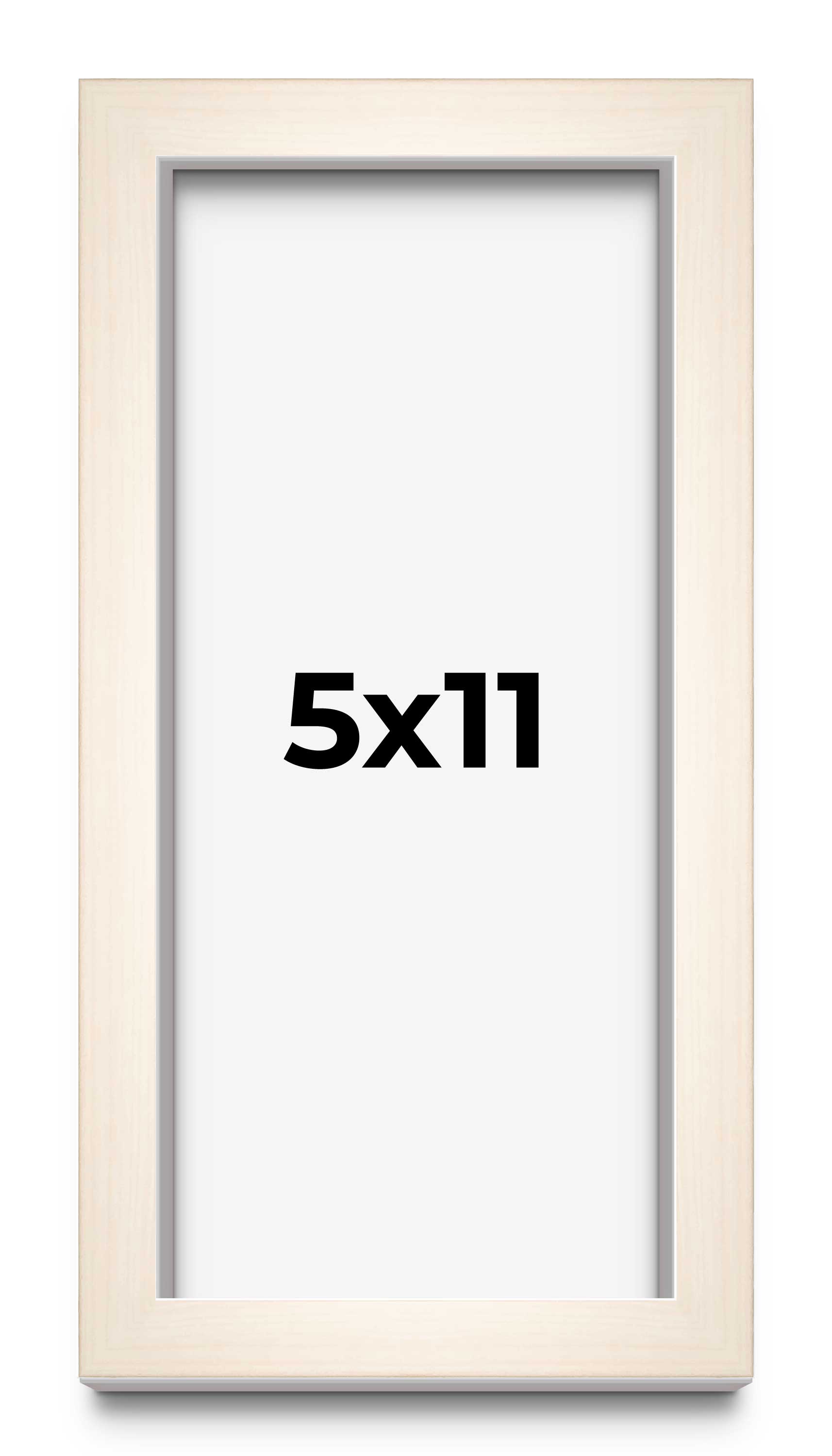 5×11 Shadow Box Cream of Wheat White Washed Display Frame | 0.875 Inches Deep So