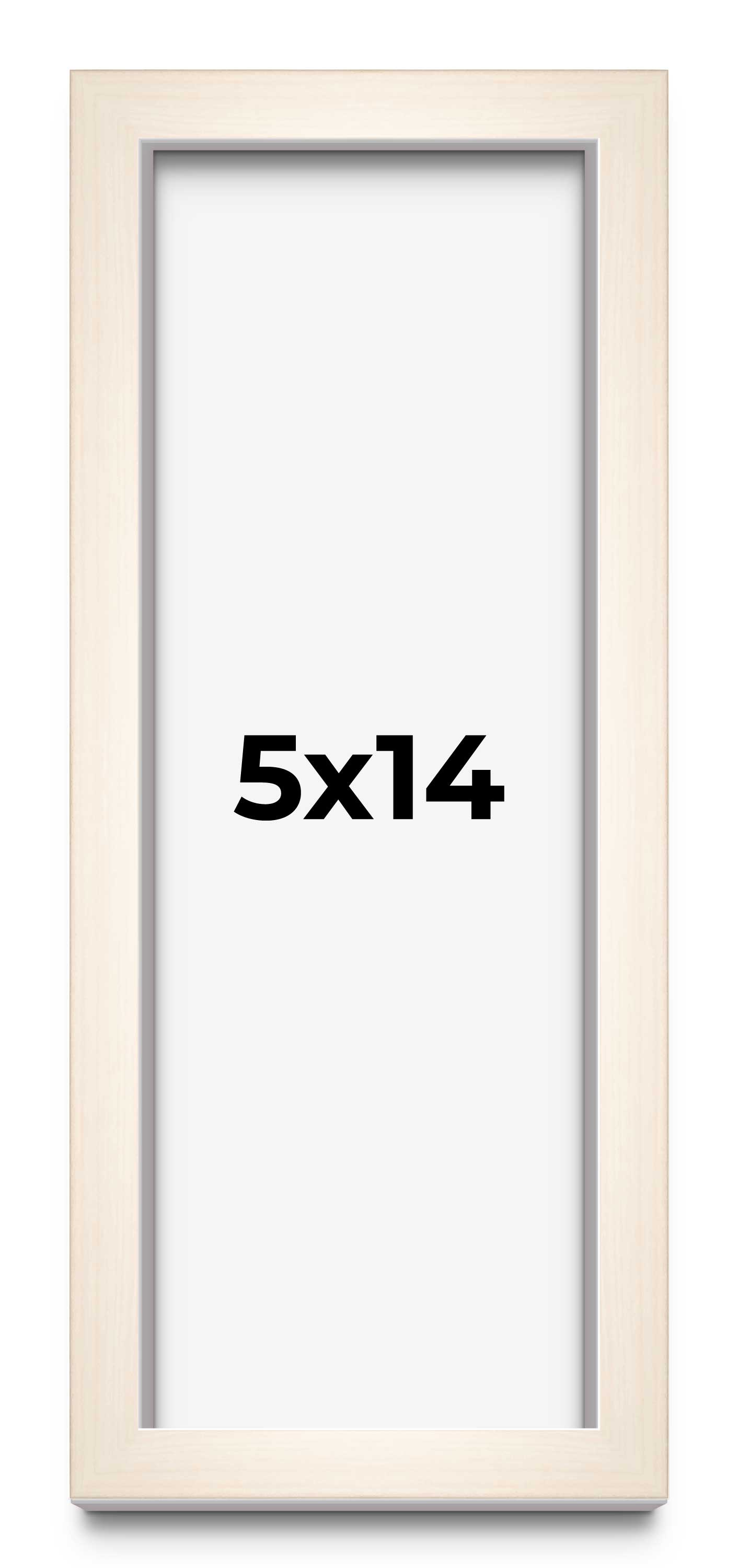 5×14 Frame White Wheat Solid Wood Picture Frame | Moulding Width 0.75 Inches | I