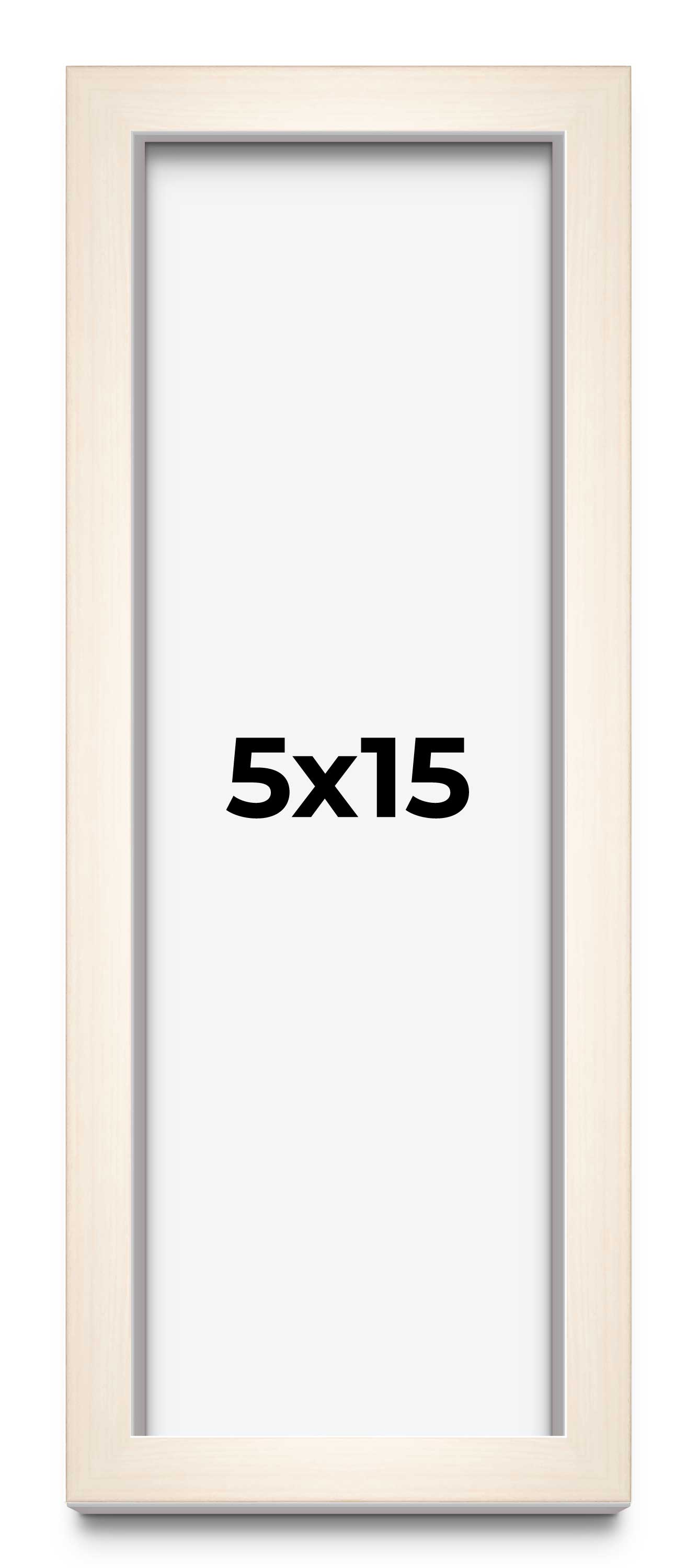 5×15 Frame White Wheat Solid Wood Picture Frame | Moulding Width 0.75 Inches | I