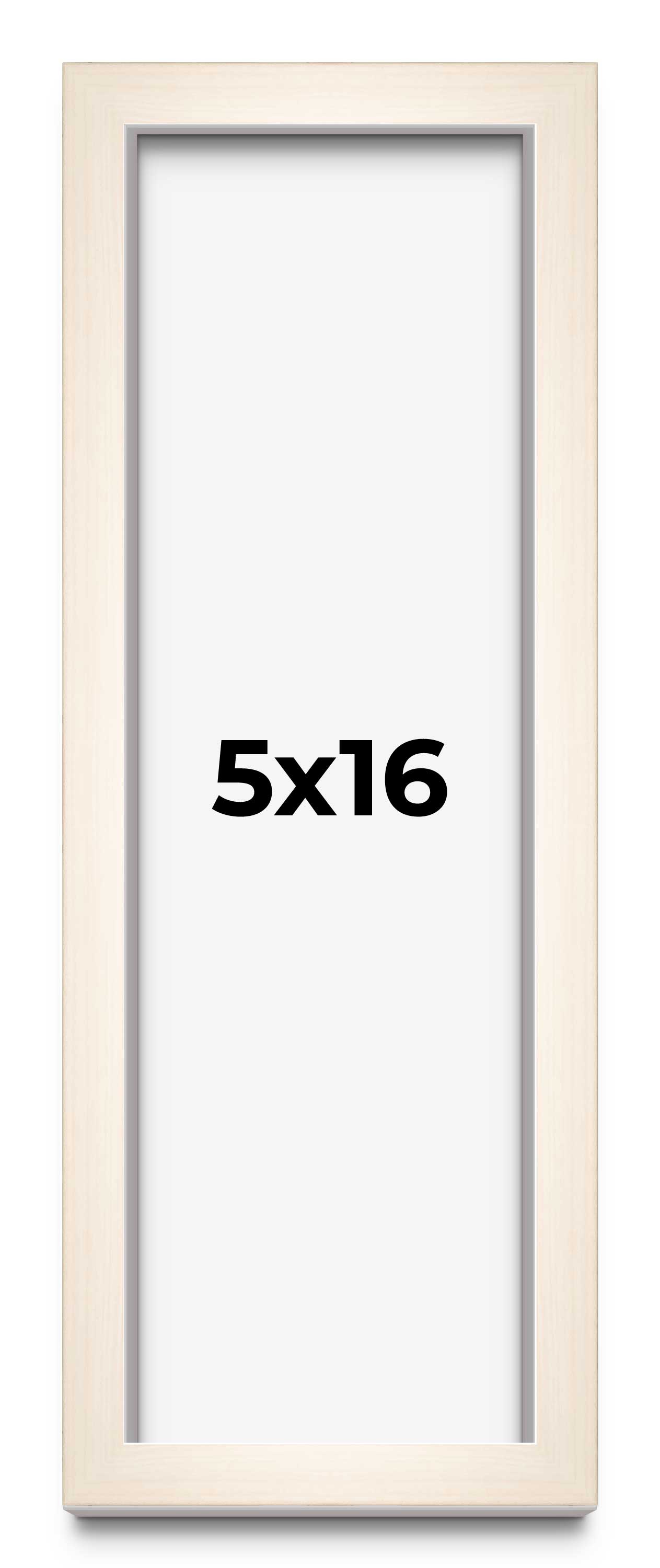 5×16 Shadow Box Cream of Wheat White Washed Display Frame | 0.875 Inches Deep So