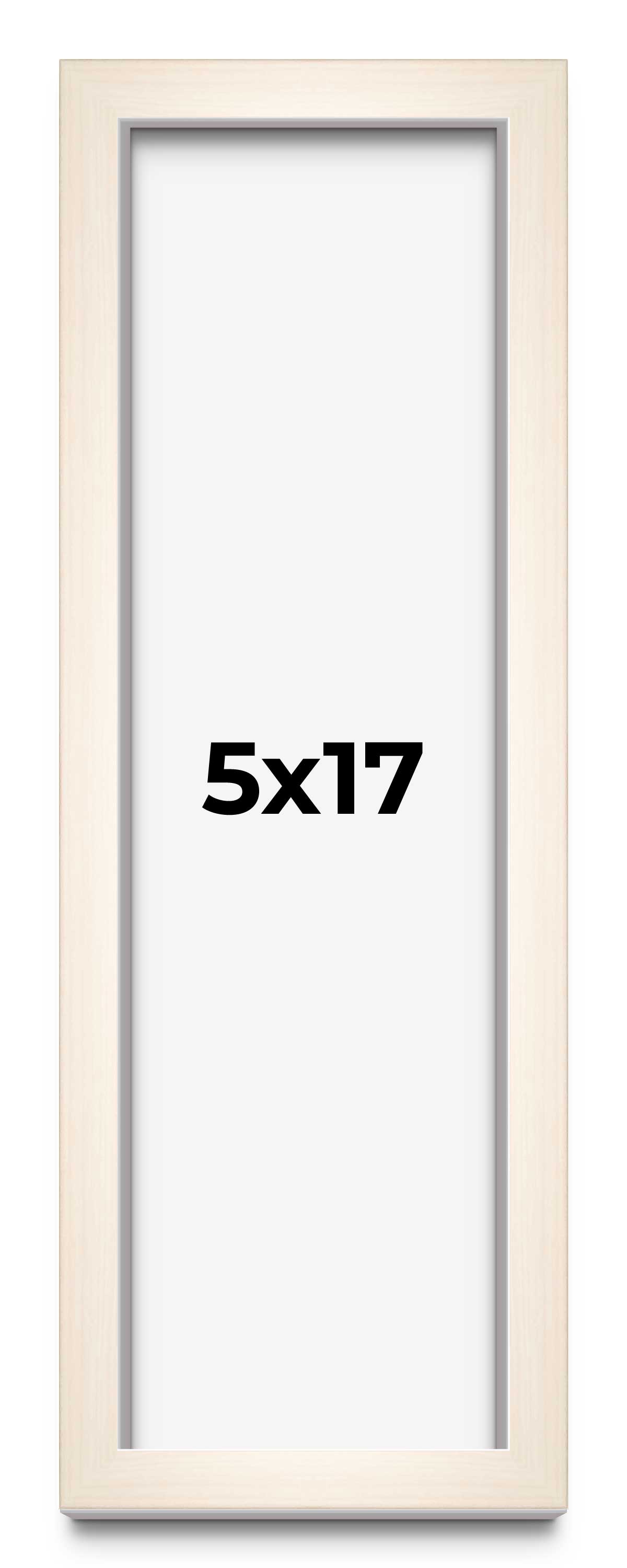 5×17 Shadow Box Cream of Wheat White Washed Display Frame | 0.875 Inches Deep So
