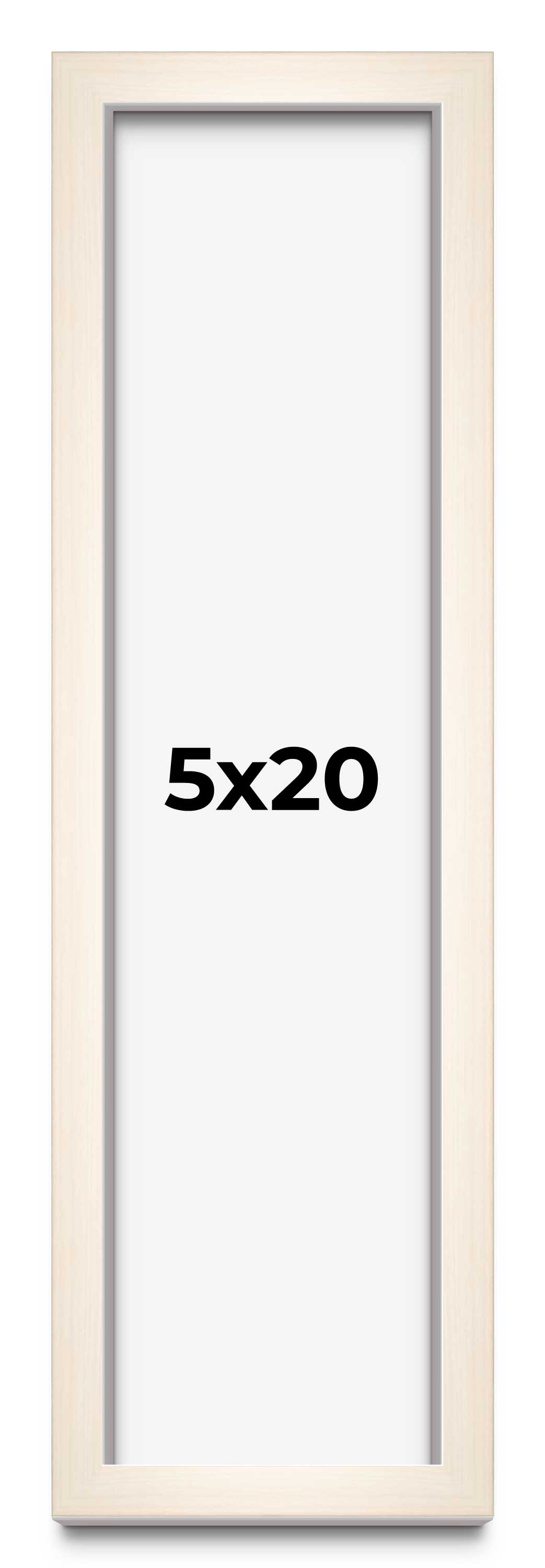 5×20 Frame White Wheat Solid Wood Picture Frame | Moulding Width 0.75 Inches | I