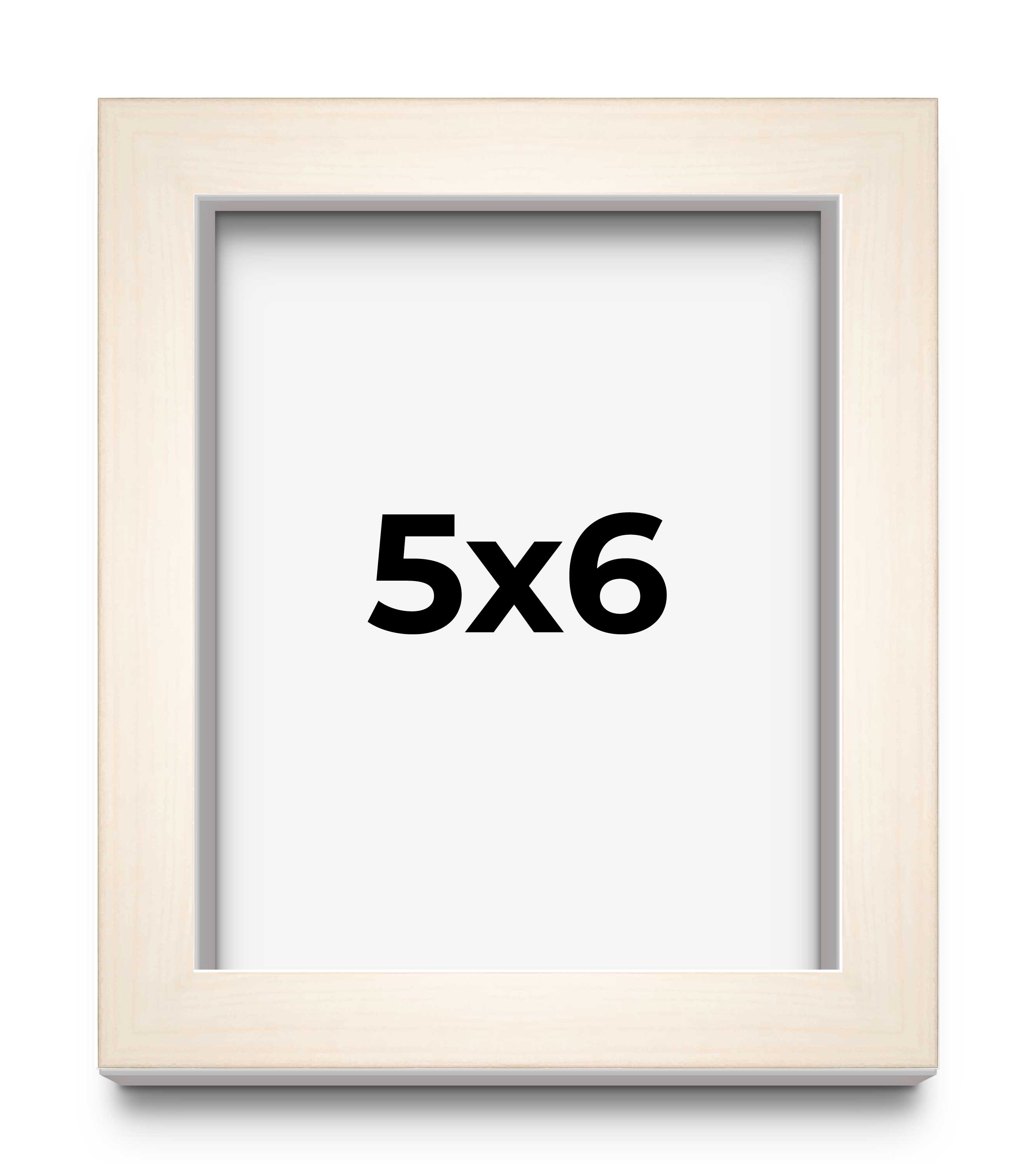 5×6 Frame White Wheat Solid Wood Picture Frame | Moulding Width 0.75 Inches | In