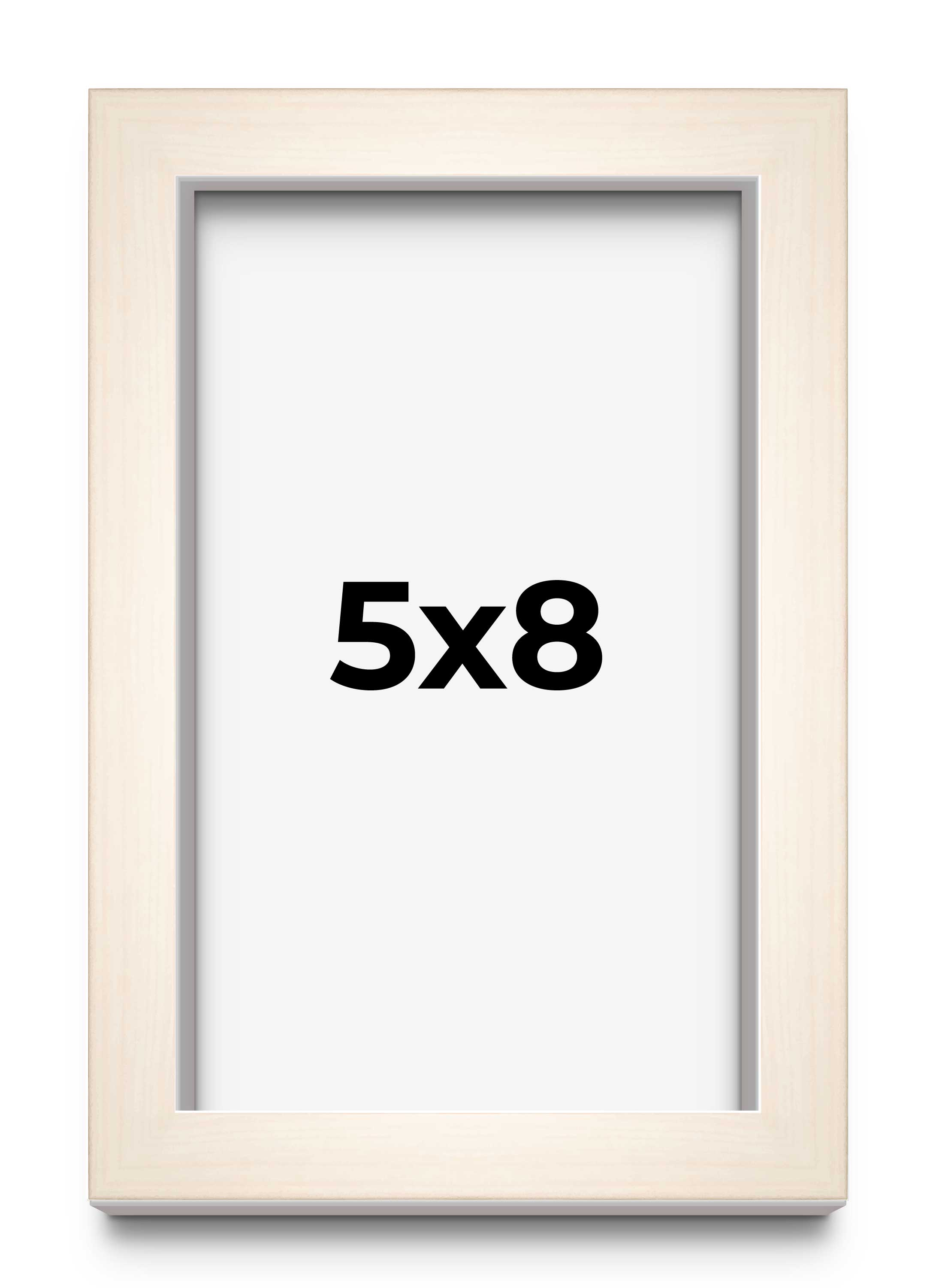 5×8 Shadow Box Cream of Wheat White Washed Display Frame | 0.875 Inches Deep Sol