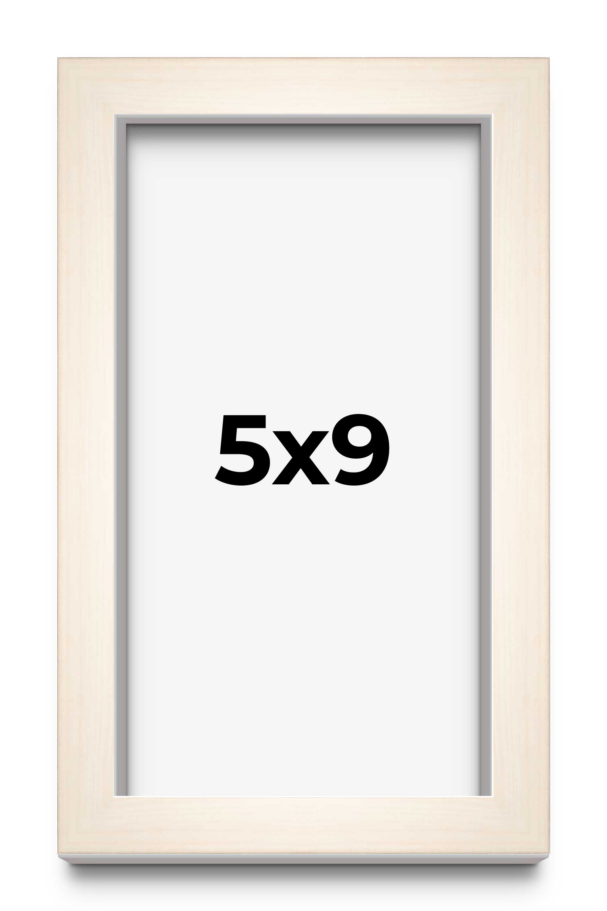 5x9 Frame White Wheat Solid Wood Picture Frame | Moulding Width 0.75 Inches | In main product image