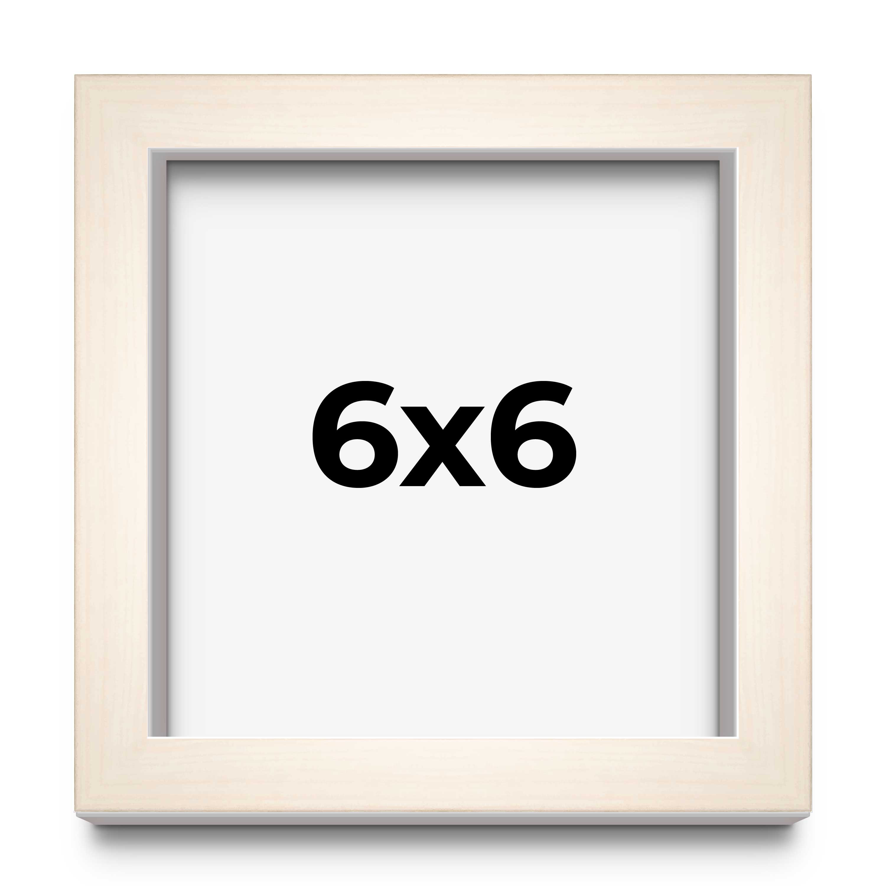 6x6 Frame White Wheat Solid Wood Picture Frame | Moulding Width 0.75 Inches | In