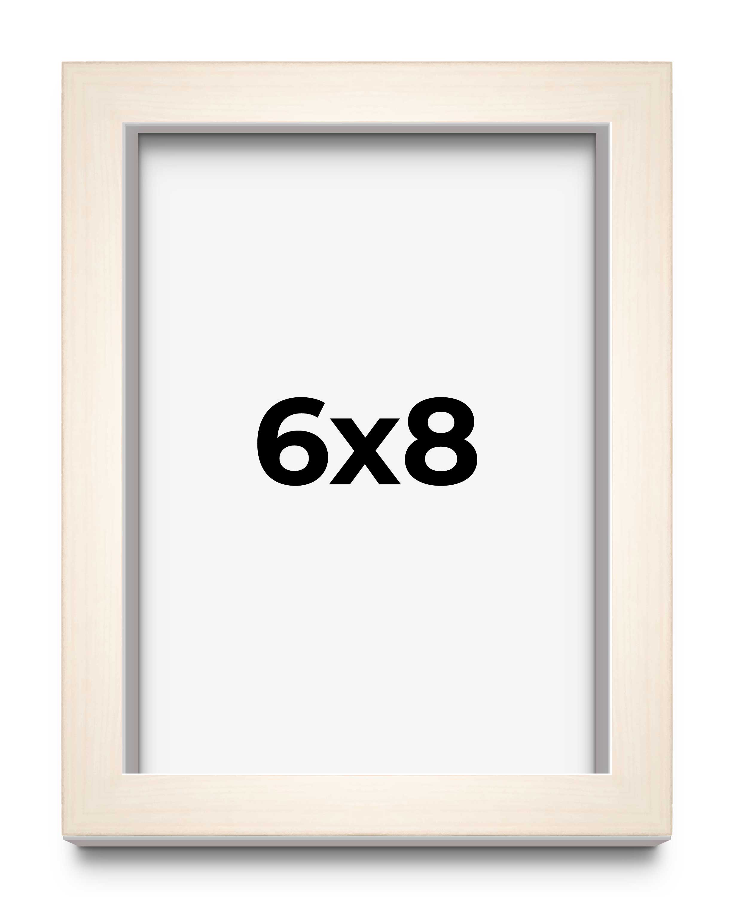 6×8 Frame White Wheat Solid Wood Picture Frame | Moulding Width 0.75 Inches | In