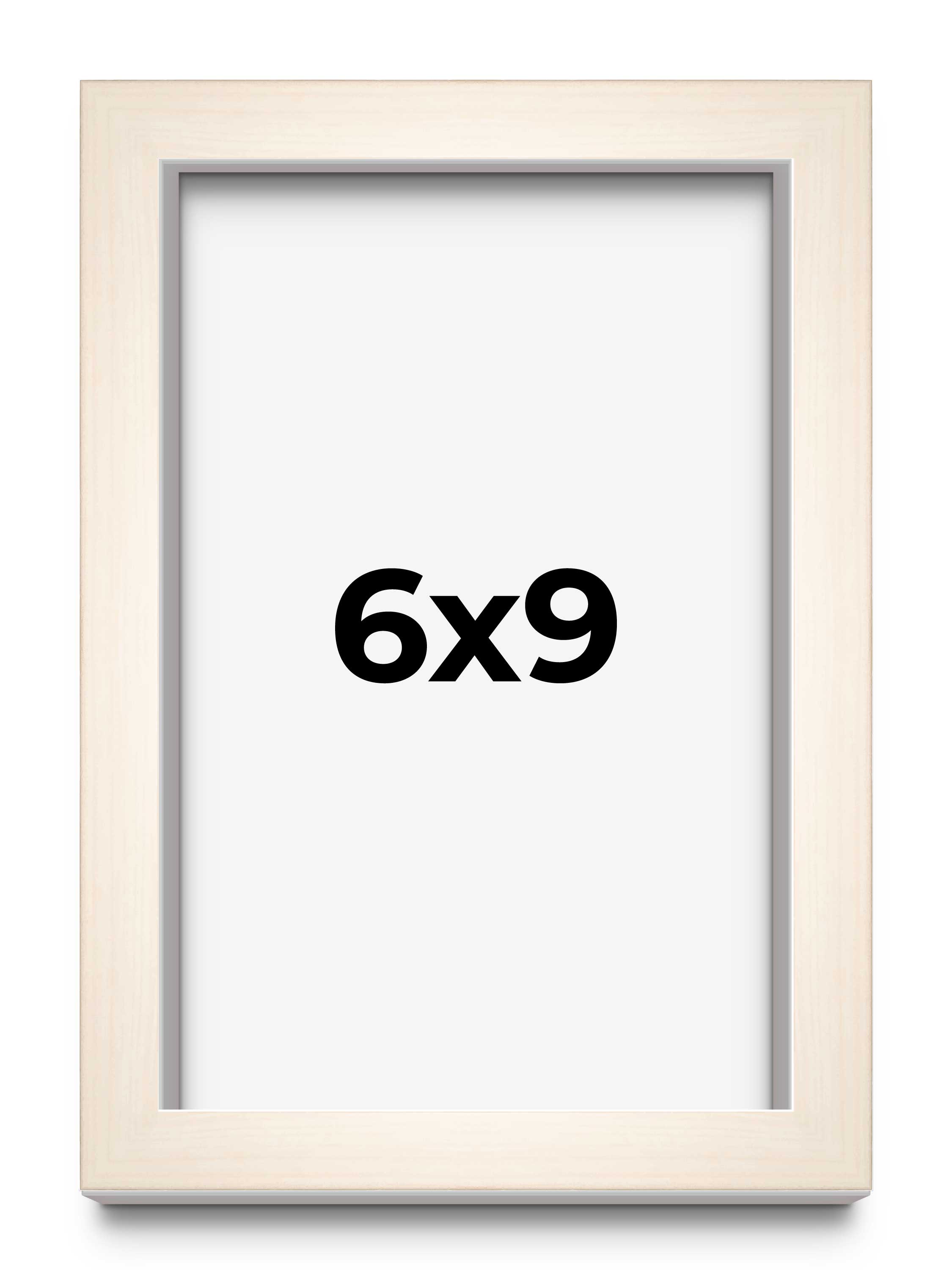 6×9 Shadow Box Cream of Wheat White Washed Display Frame | 0.875 Inches Deep Sol