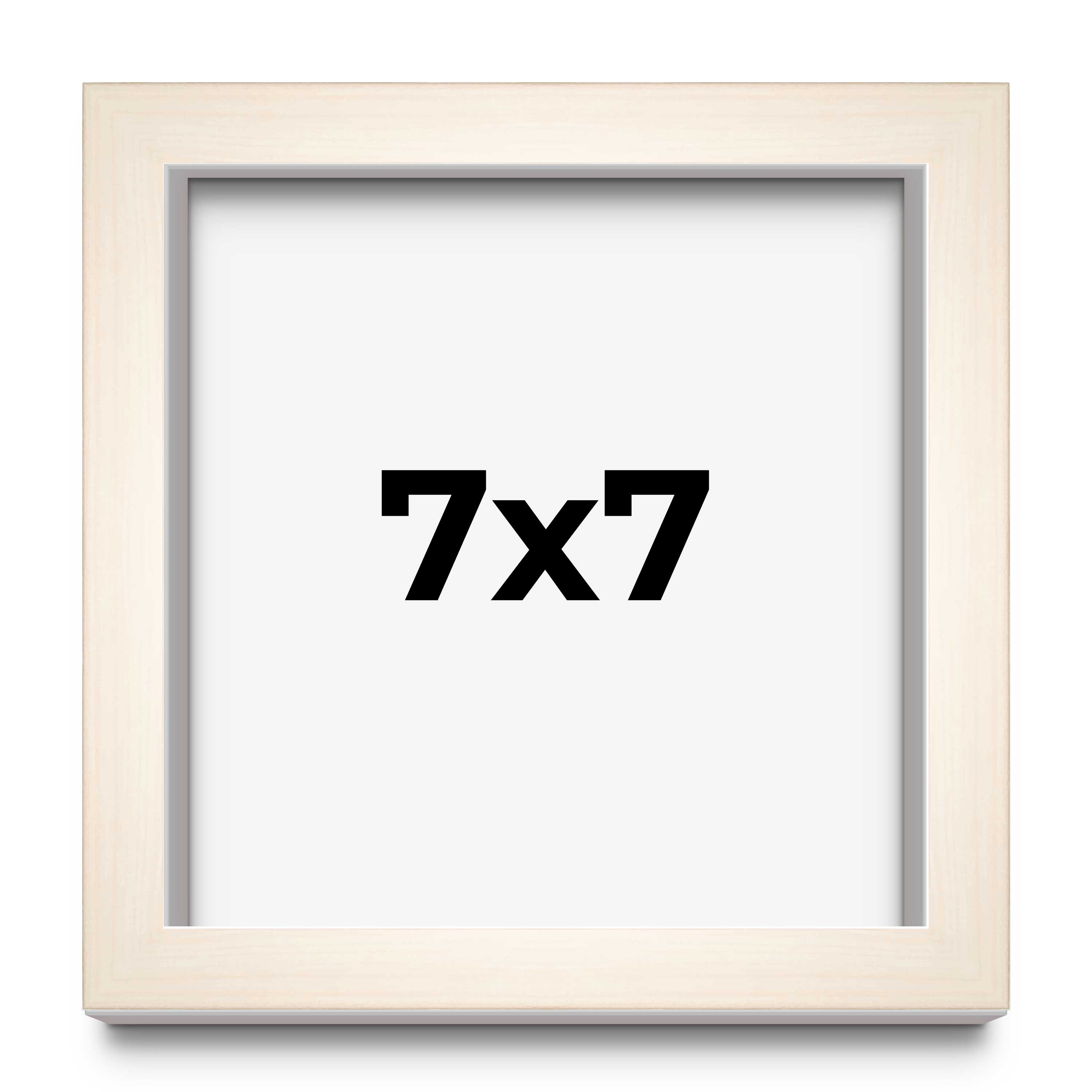 7×7 Frame White Wheat Solid Wood Picture Frame | Moulding Width 0.75 Inches | In
