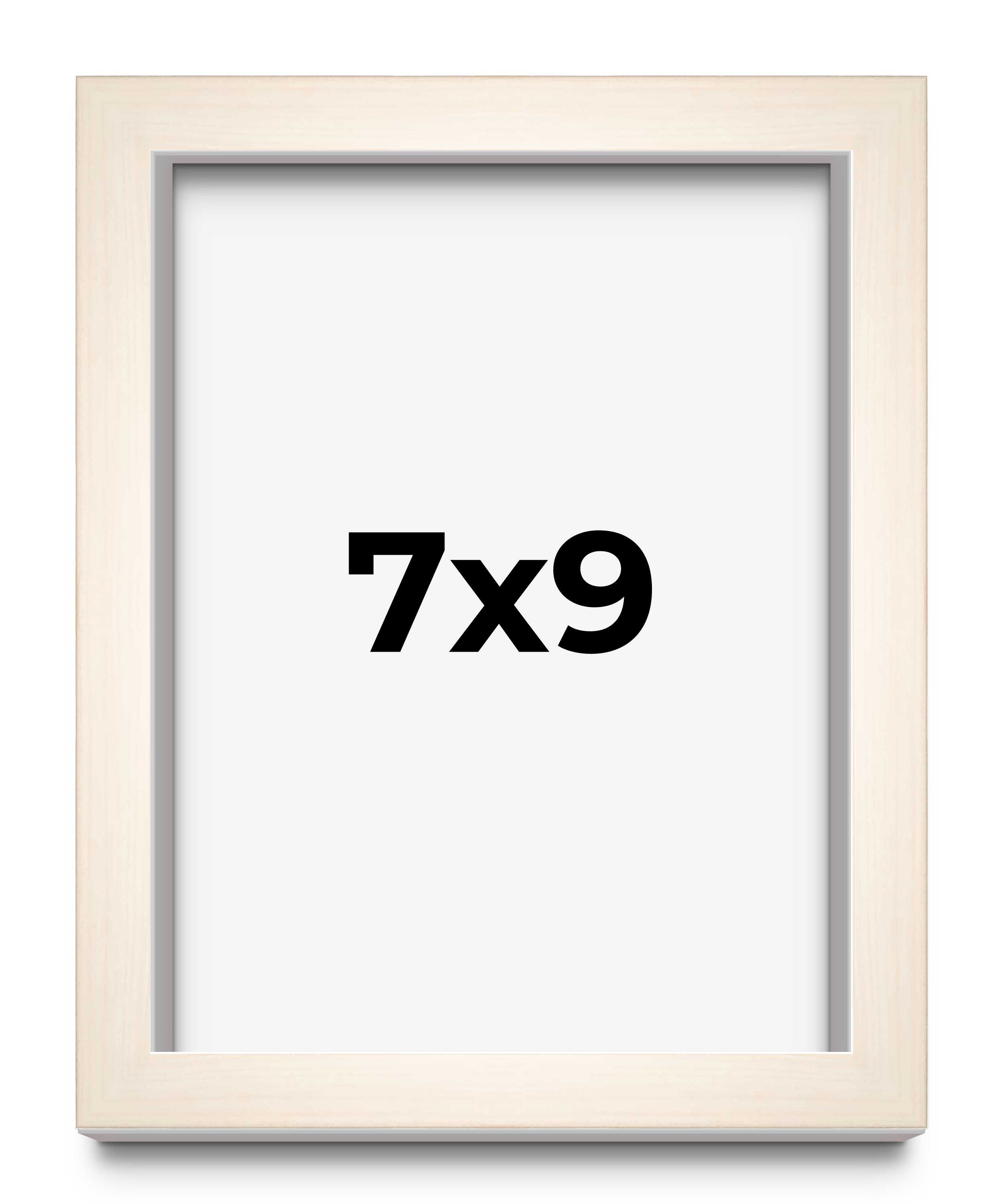 7x9 Frame White Wheat Solid Wood Picture Frame | Moulding Width 0.75 Inches | In main product image