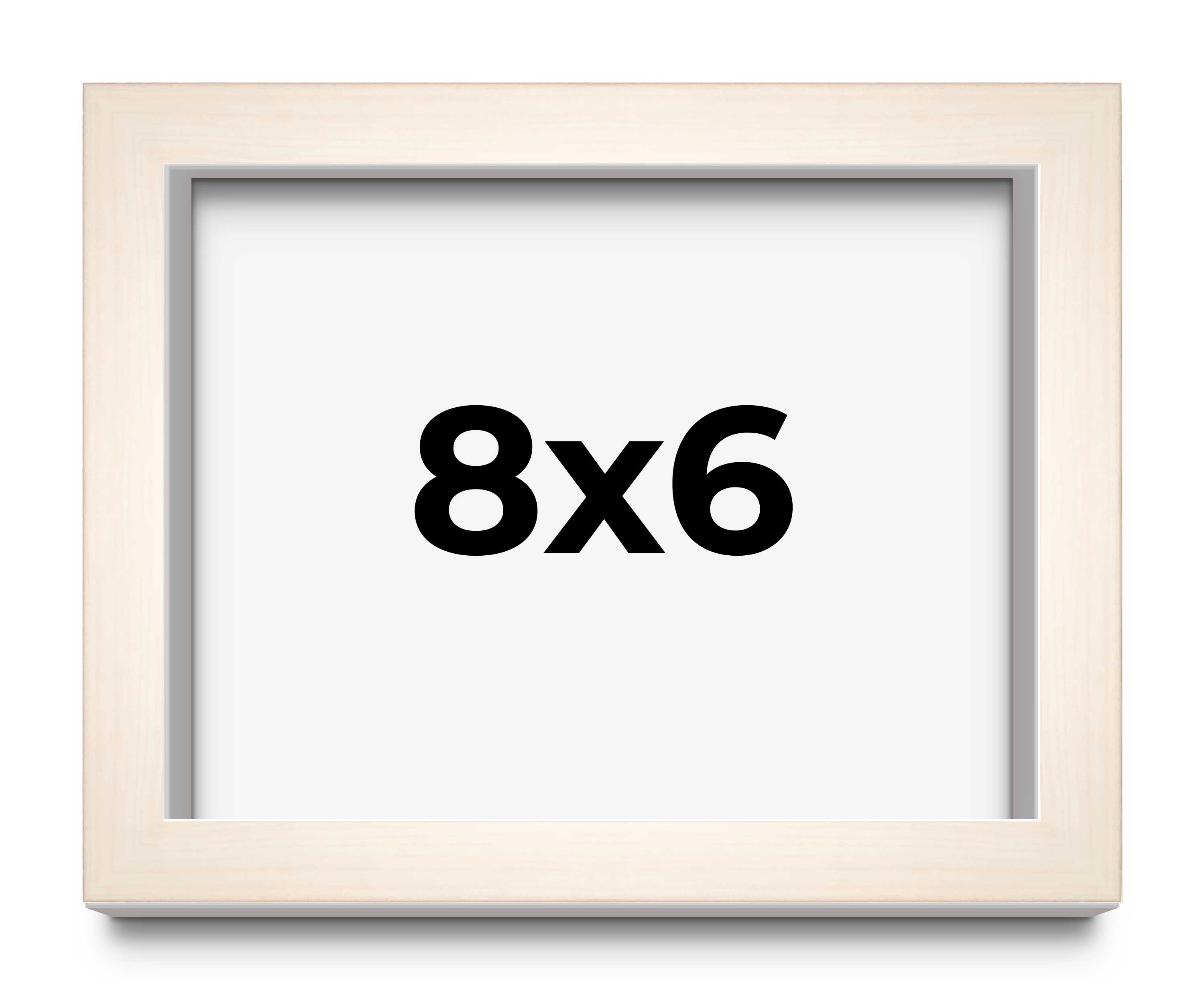 8x6 Frame White Wheat Solid Wood Picture Frame | Moulding Width 0.75 Inches | In main product image