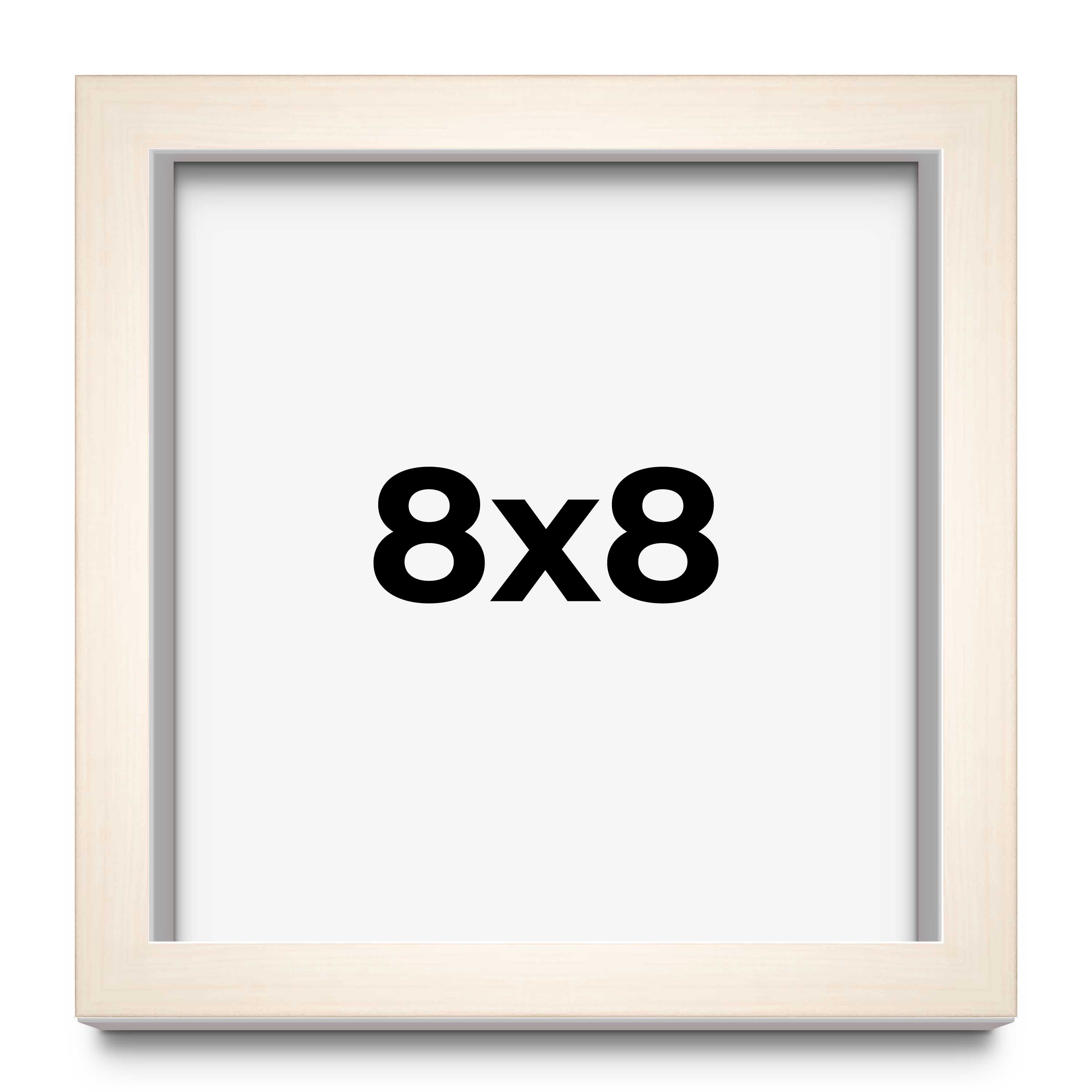 8×8 Frame White Wheat Solid Wood Picture Frame | Moulding Width 0.75 Inches | In
