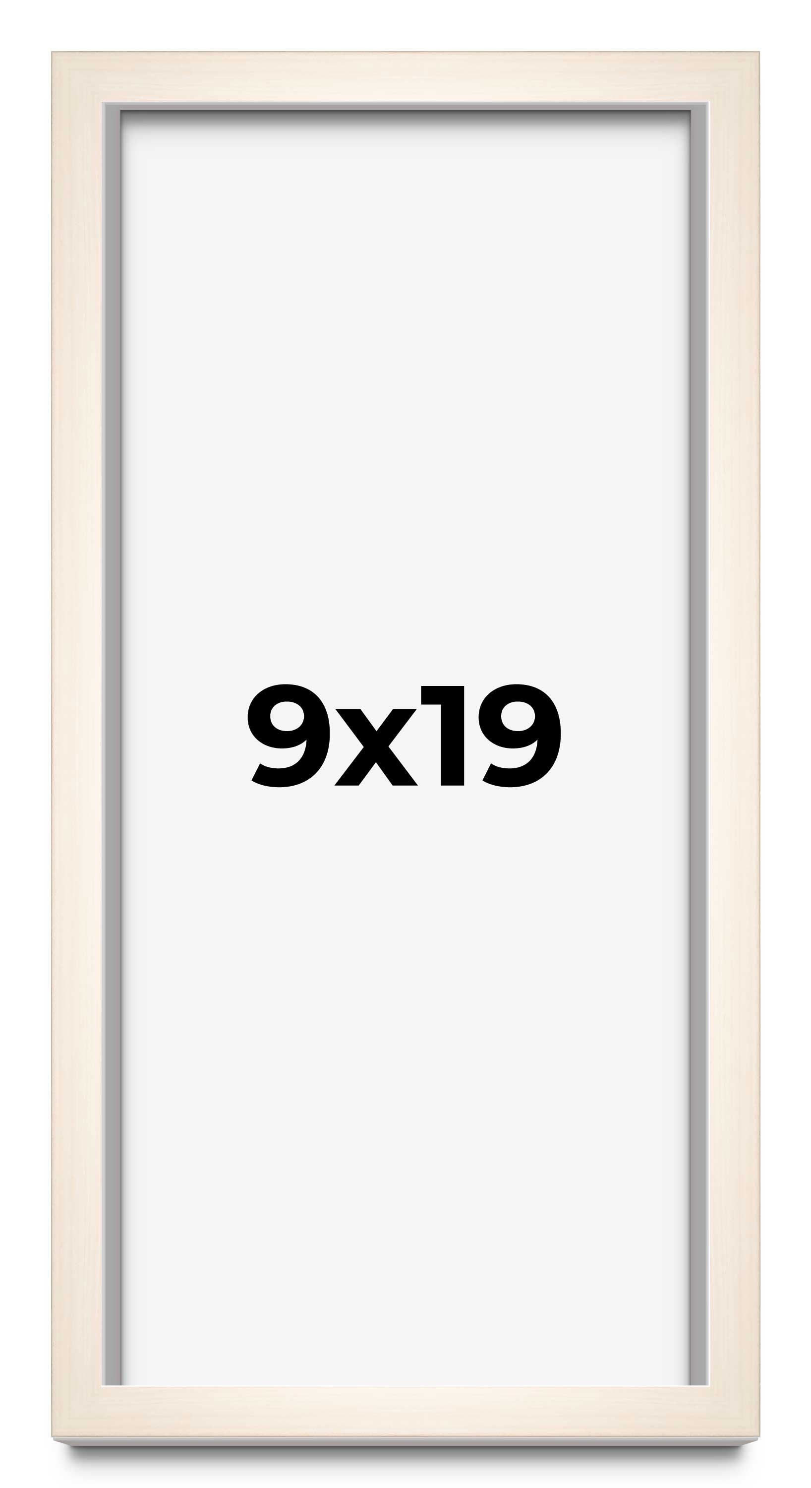 9×19 Frame White Wheat Solid Wood Picture Frame | Moulding Width 0.75 Inches | I
