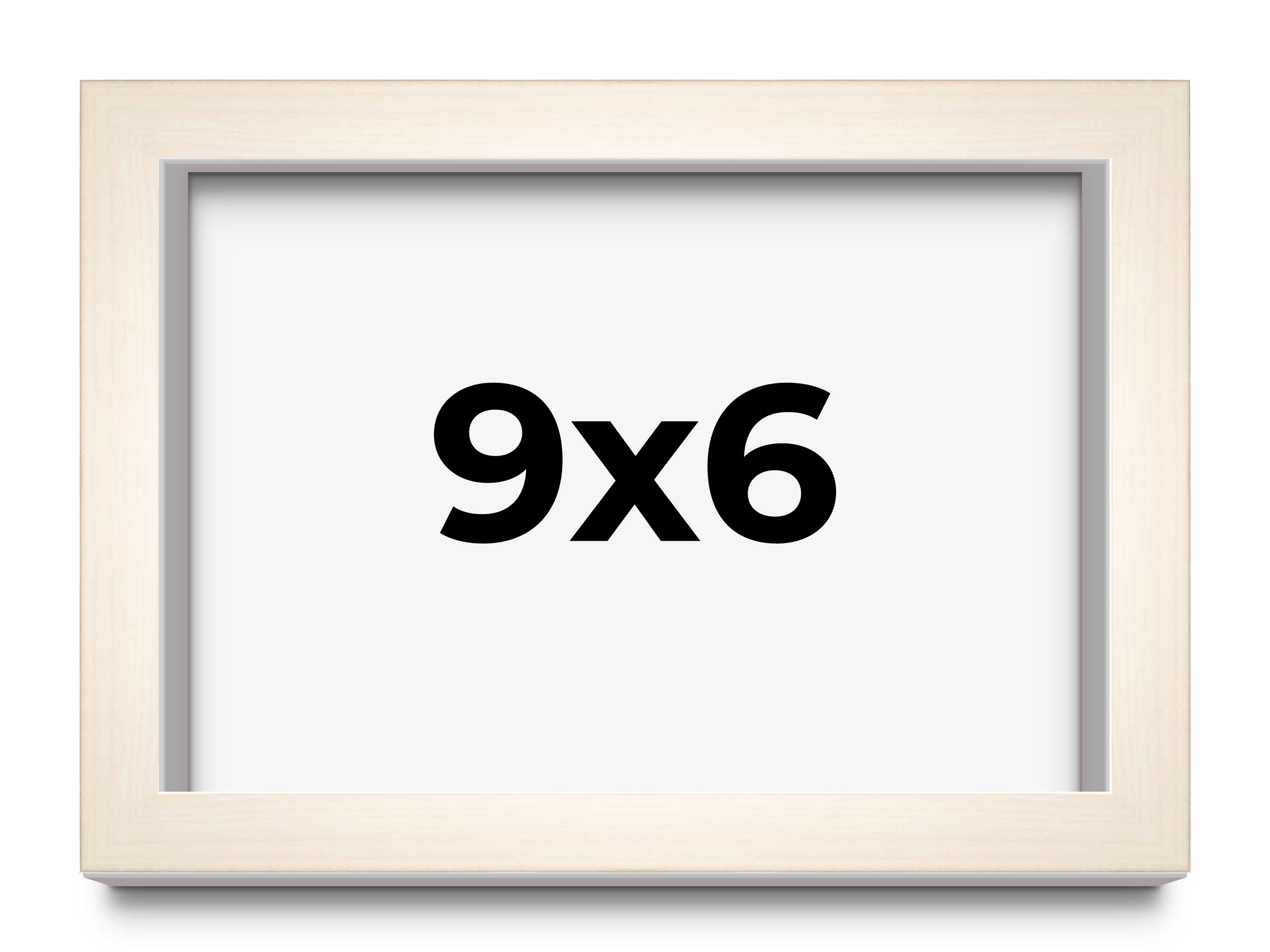 9×6 Shadow Box Cream of Wheat White Washed Display Frame | 0.875 Inches Deep Sol