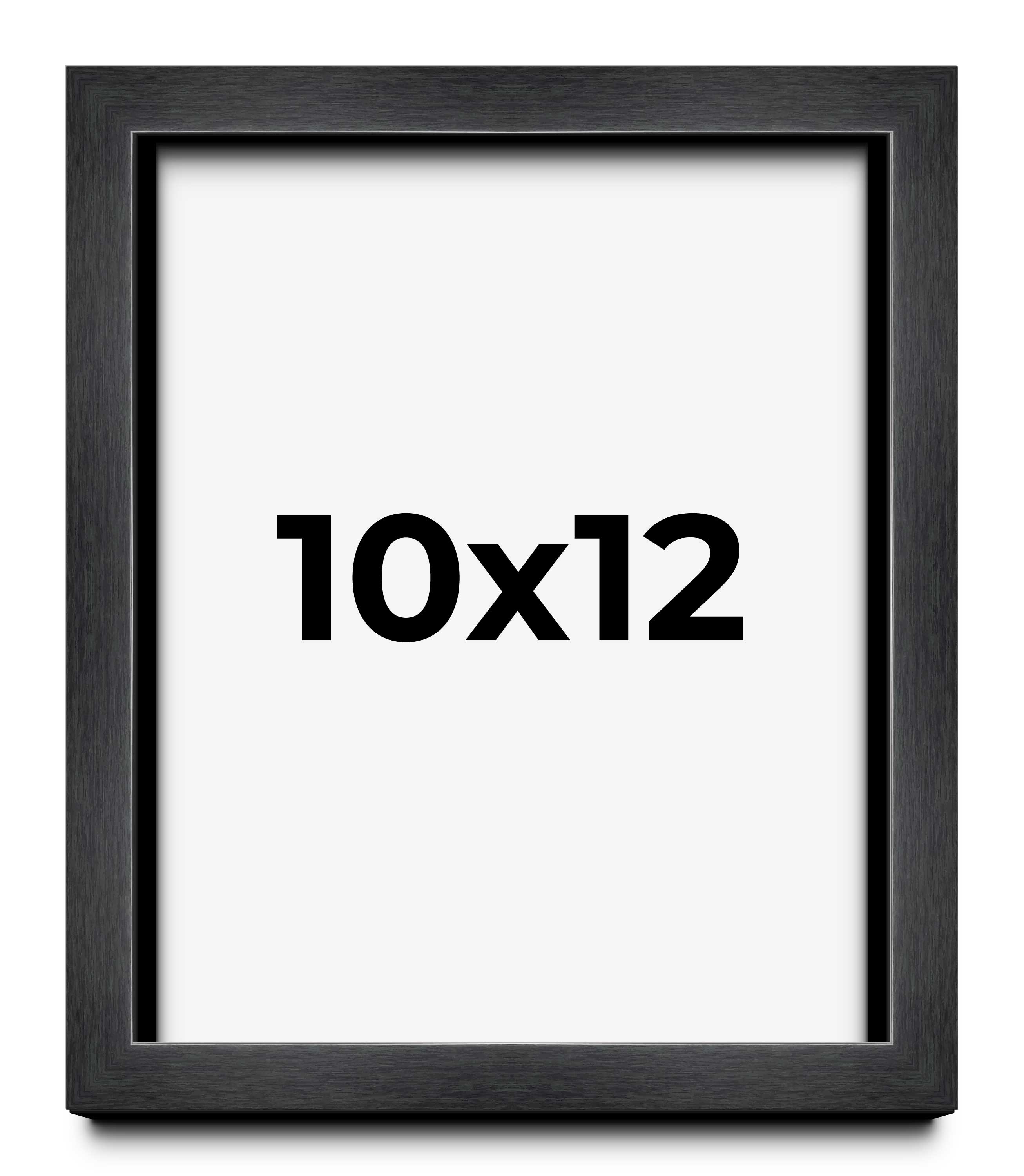 10x12 Frame Black Charcoal Grey Wood Textured Picture Frame