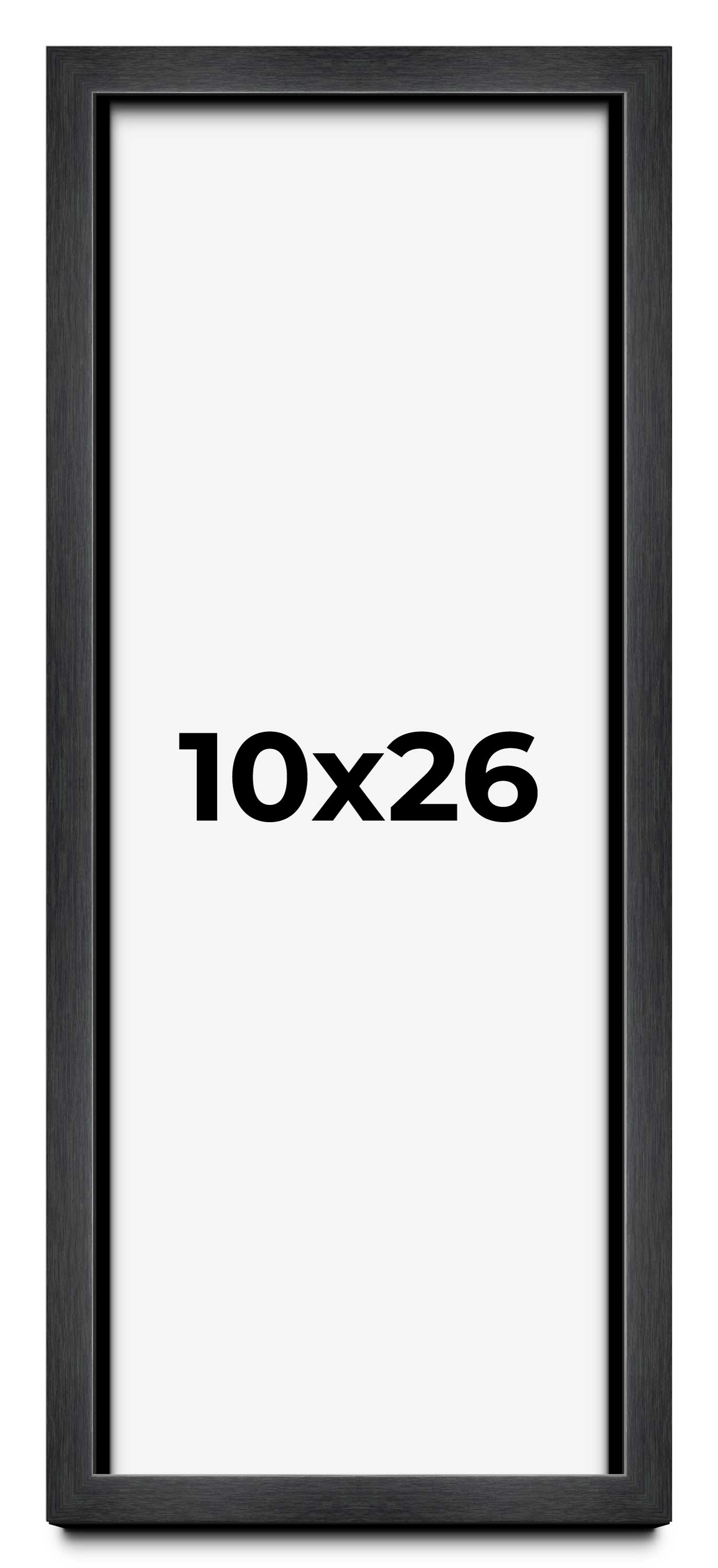 10x26 Frame Black Charcoal Grey Wood Textured Picture Frame | 0.75 Inch ...