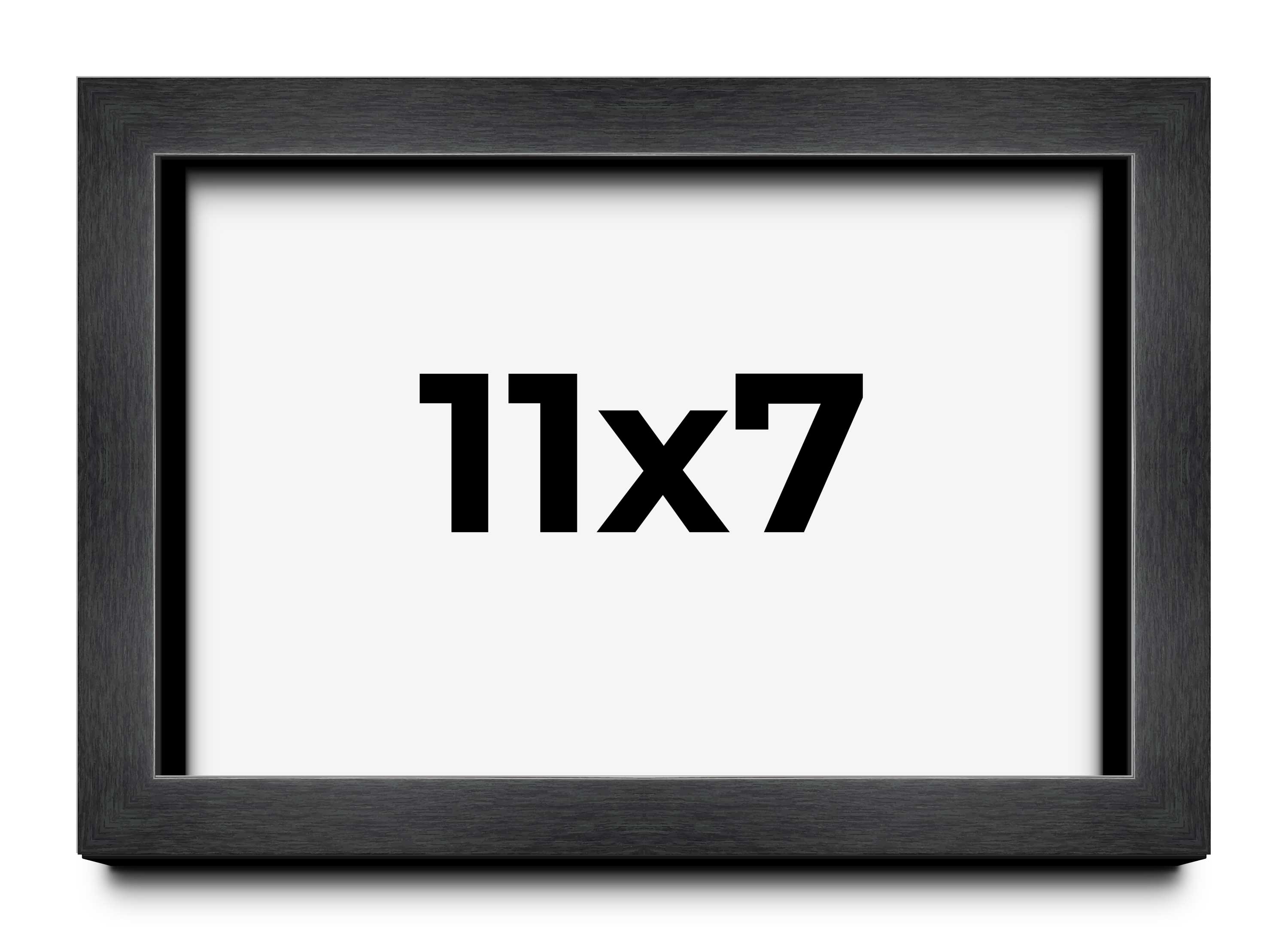 Marco de fotos texturizado de madera gris carbón negro 11x7 | Moldura de 0,75 pulgadas - Imagen 1 de 10