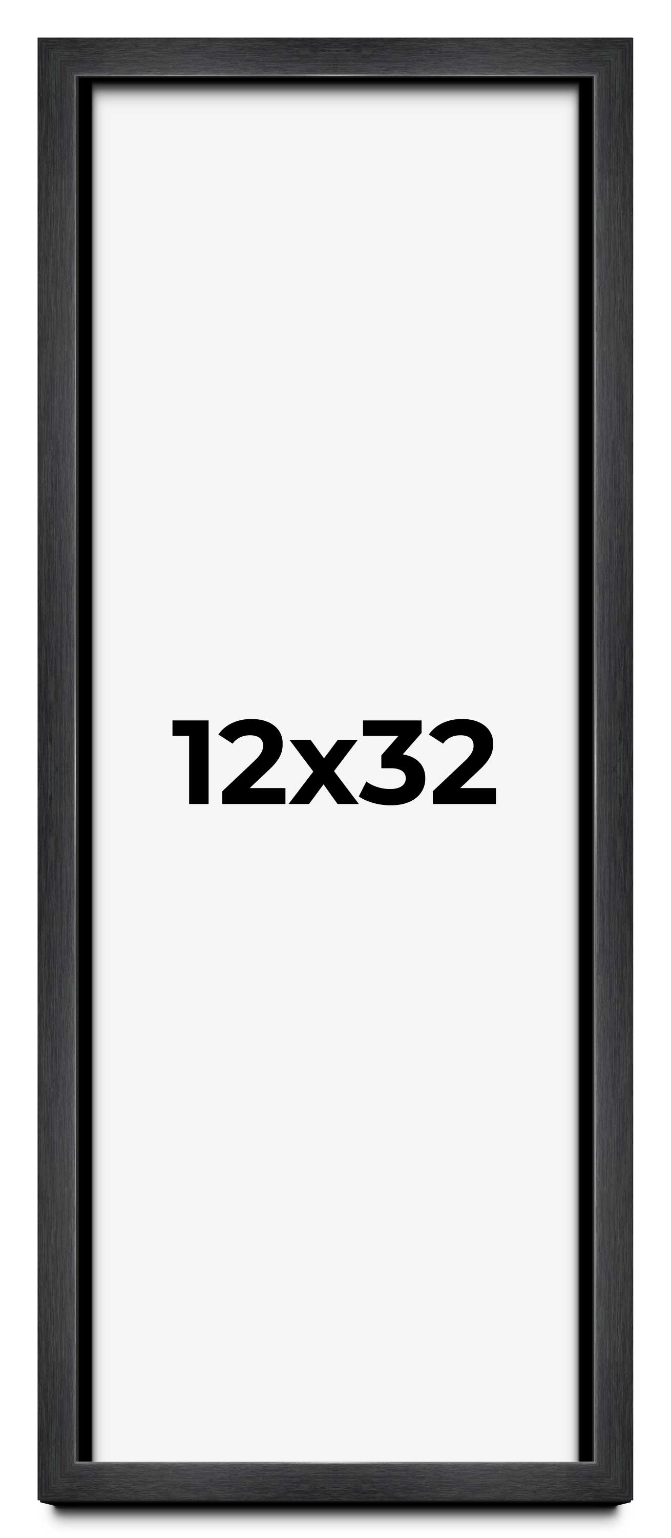 12x32 Frame Black Charcoal Grey Wood Textured Picture Frame | 0.75 Inch Moulding main product image