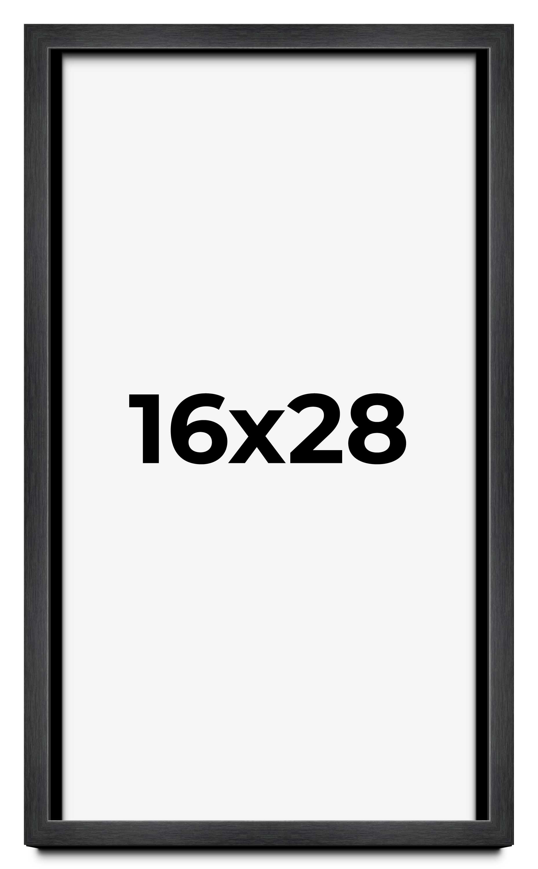 16x28 Frame Black Charcoal Grey Wood Textured Picture Frame | 0.75 Inch ...