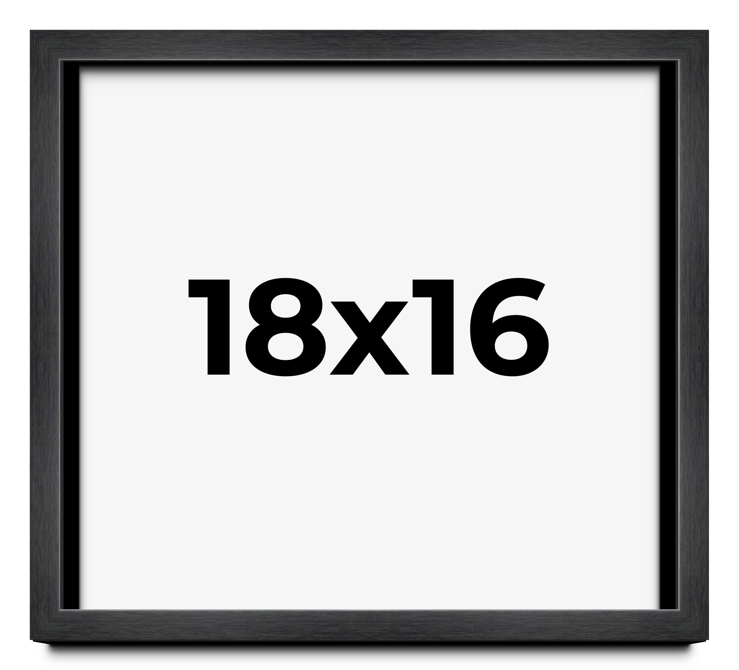 18x16 Frame Black Charcoal Grey Wood Textured Picture Frame | 0.75 Inch Moulding - Foto 1 di 10