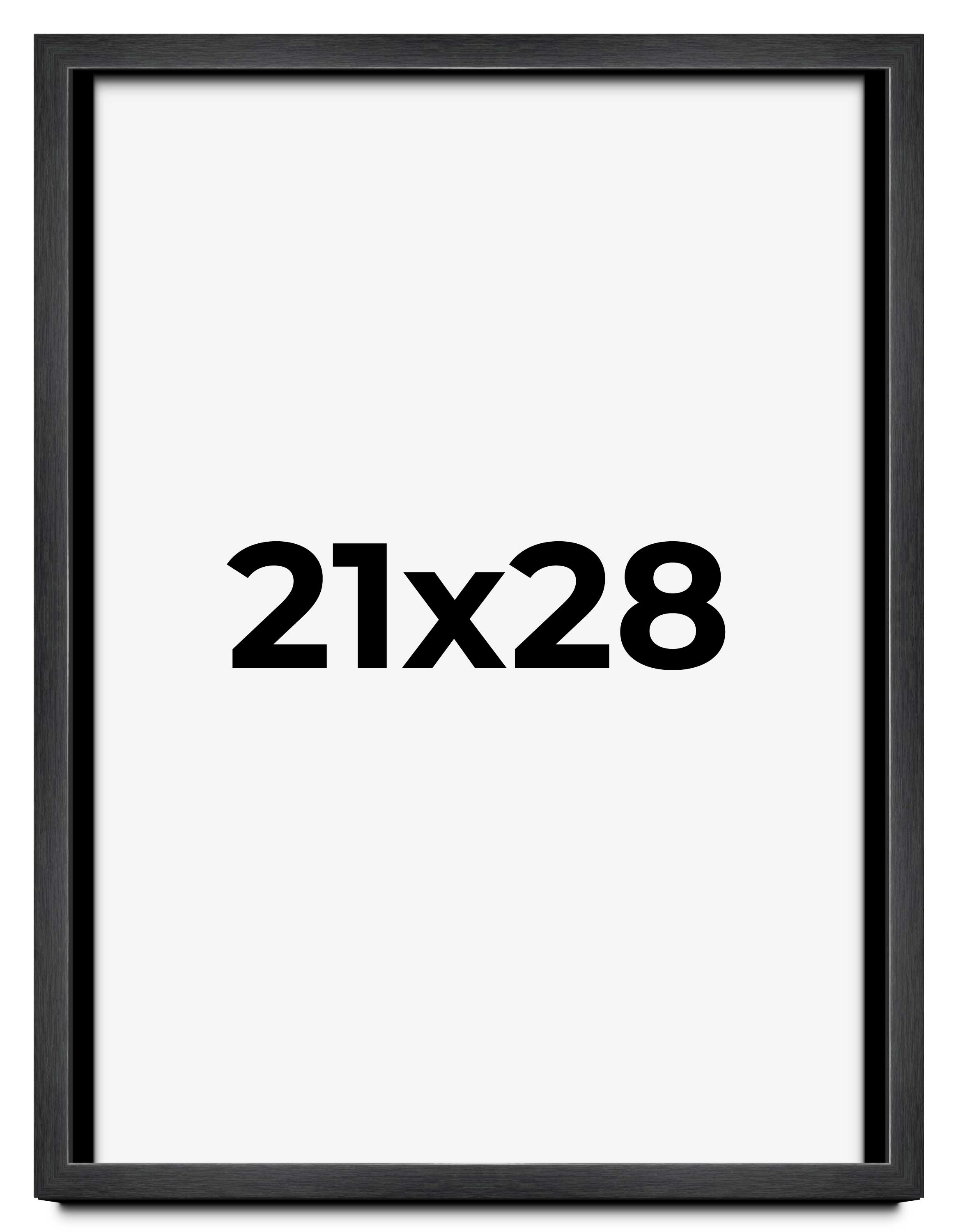 21x28 Frame Black Charcoal Grey Wood Textured Picture Frame | 0.75 Inch Moulding