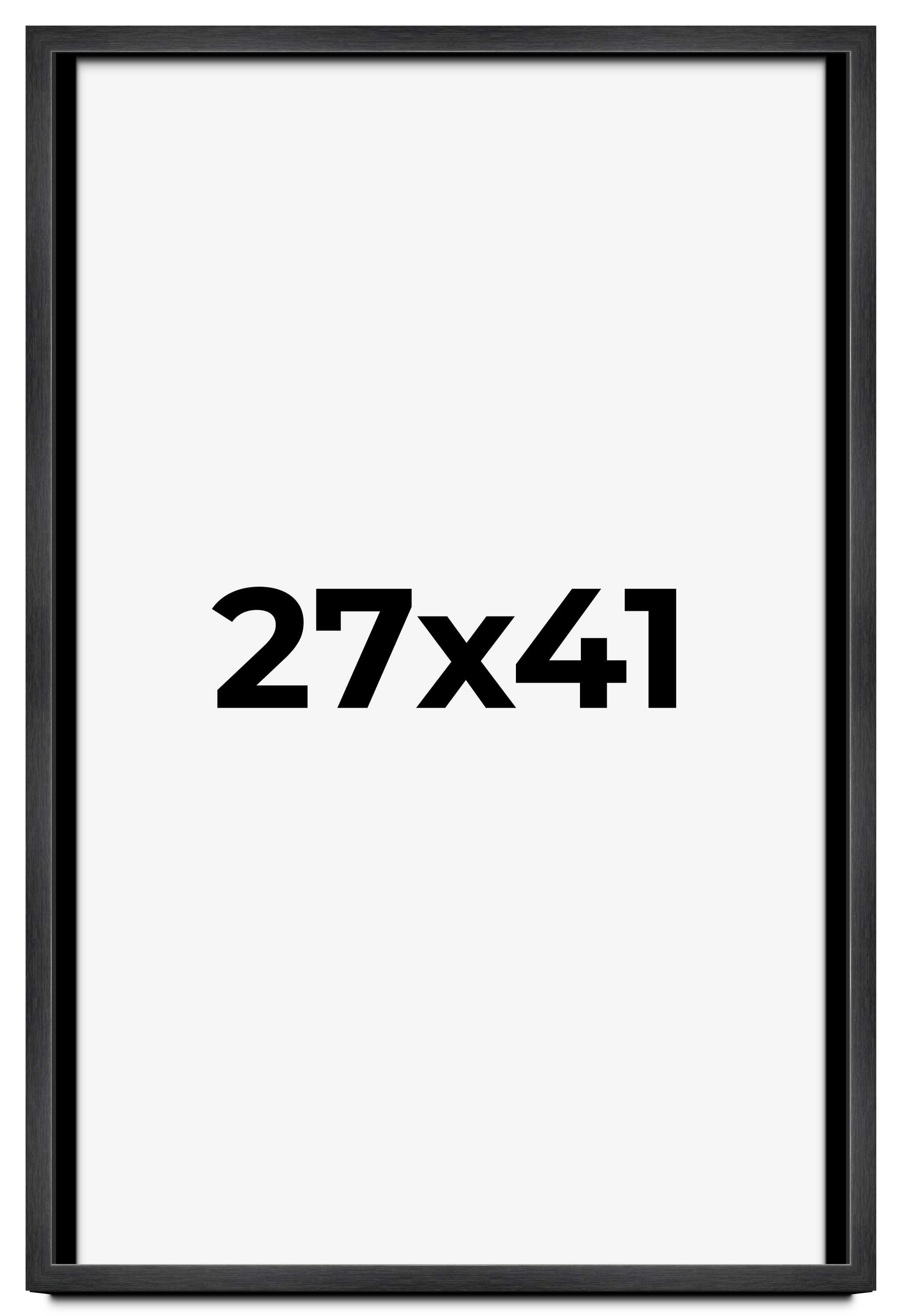 27×41 Frame Black Charcoal Grey Wood Textured Picture Frame | 0.75 Inch Moulding