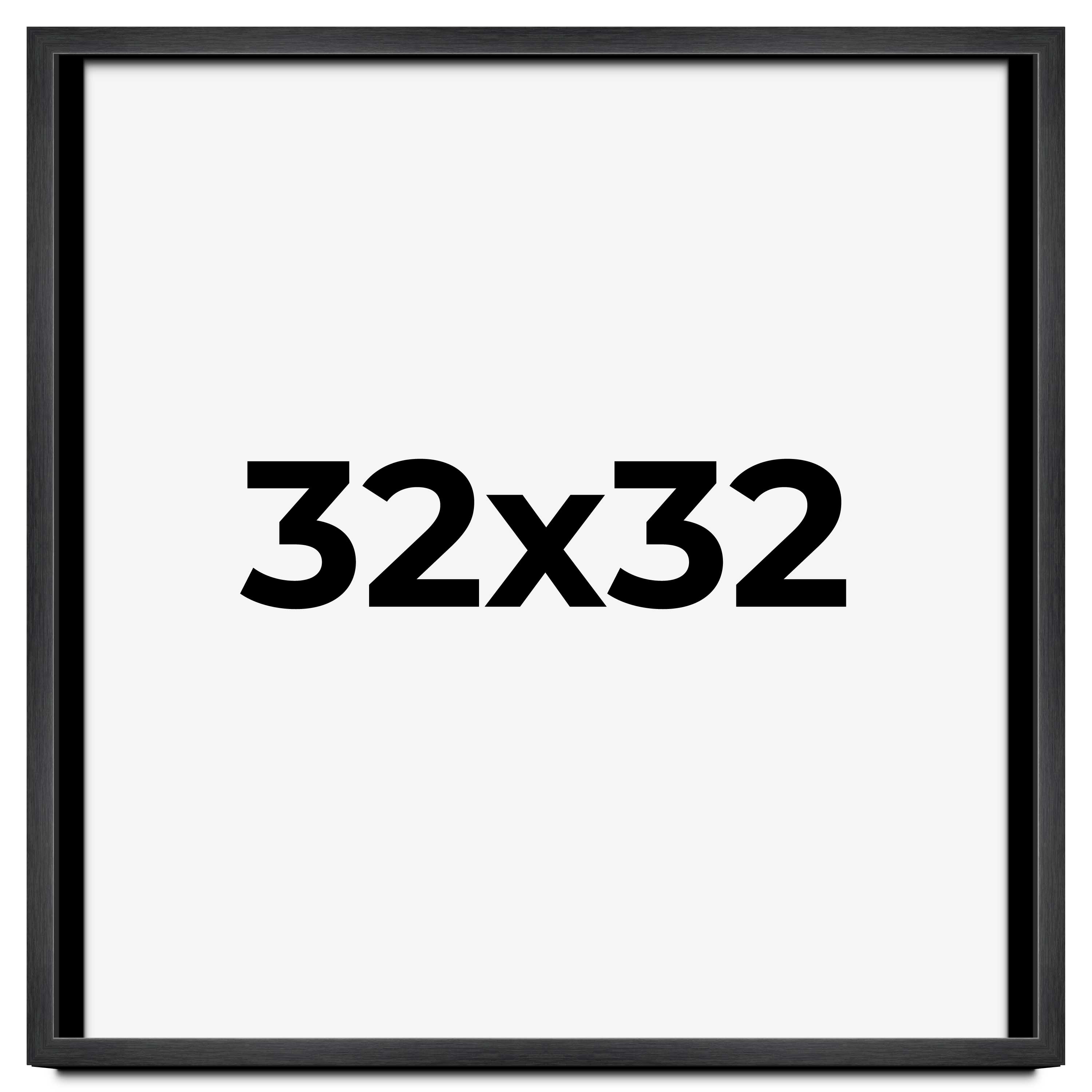 32x32 Frame Black Charcoal Grey Wood Textured Picture Frame | 0.75 Inch Moulding main product image