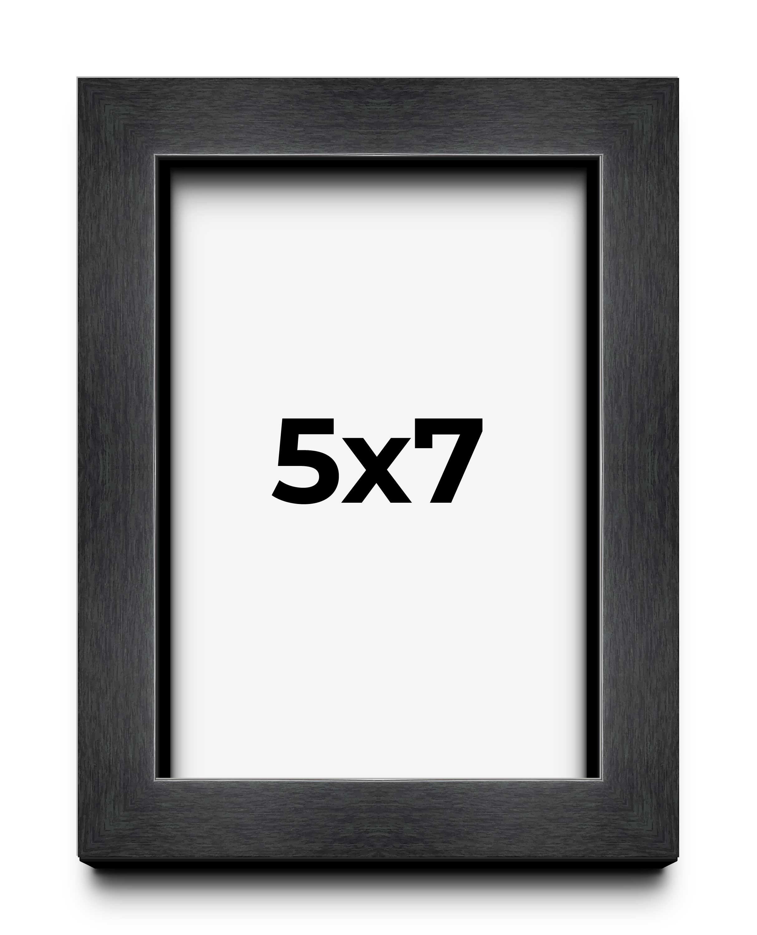 5x7 Frame Black Charcoal Grey Wood Textured Picture Frame | 0.75 Inch Moulding W main product image