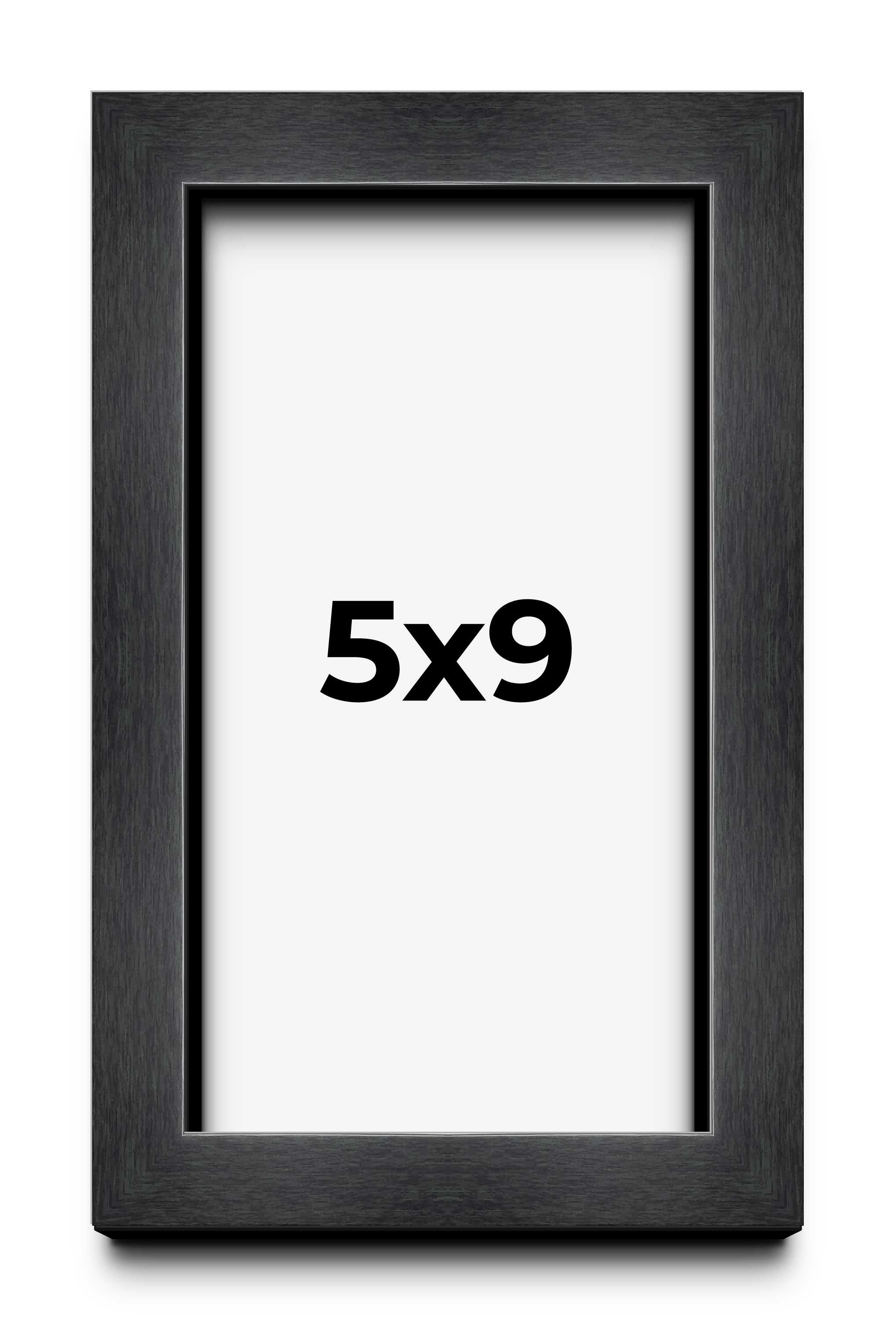 5x9 Frame Black Charcoal Grey Wood Textured Picture Frame | 0.75 Inch Moulding W main product image