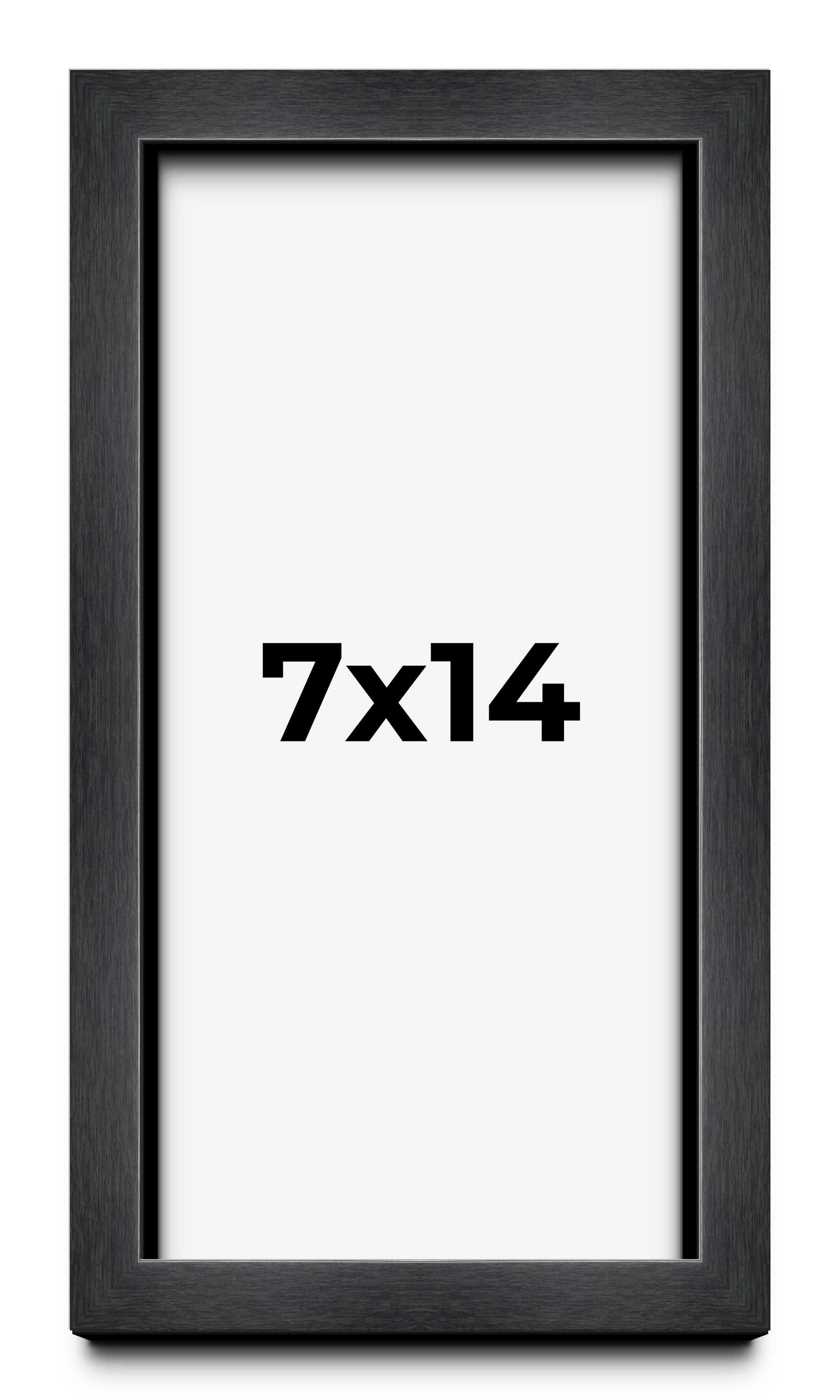 7×14 Frame Black Charcoal Grey Wood Textured Picture Frame | 0.75 Inch Moulding