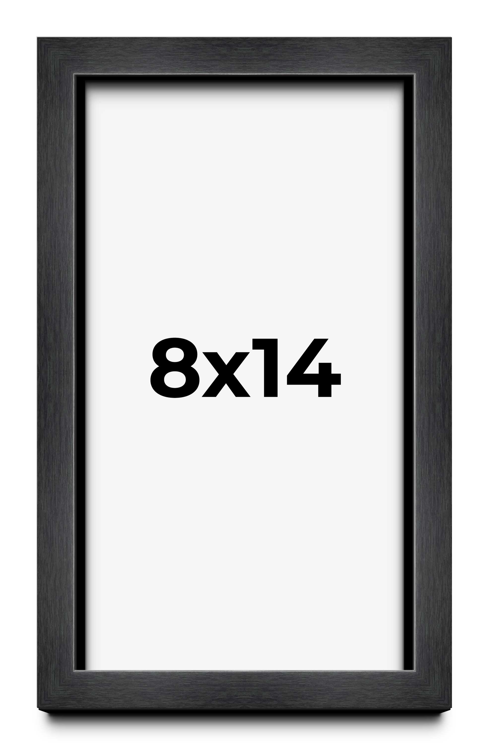 8x14 Frame Black Charcoal Grey Wood Textured Picture Frame | 0.75 Inch Moulding main product image